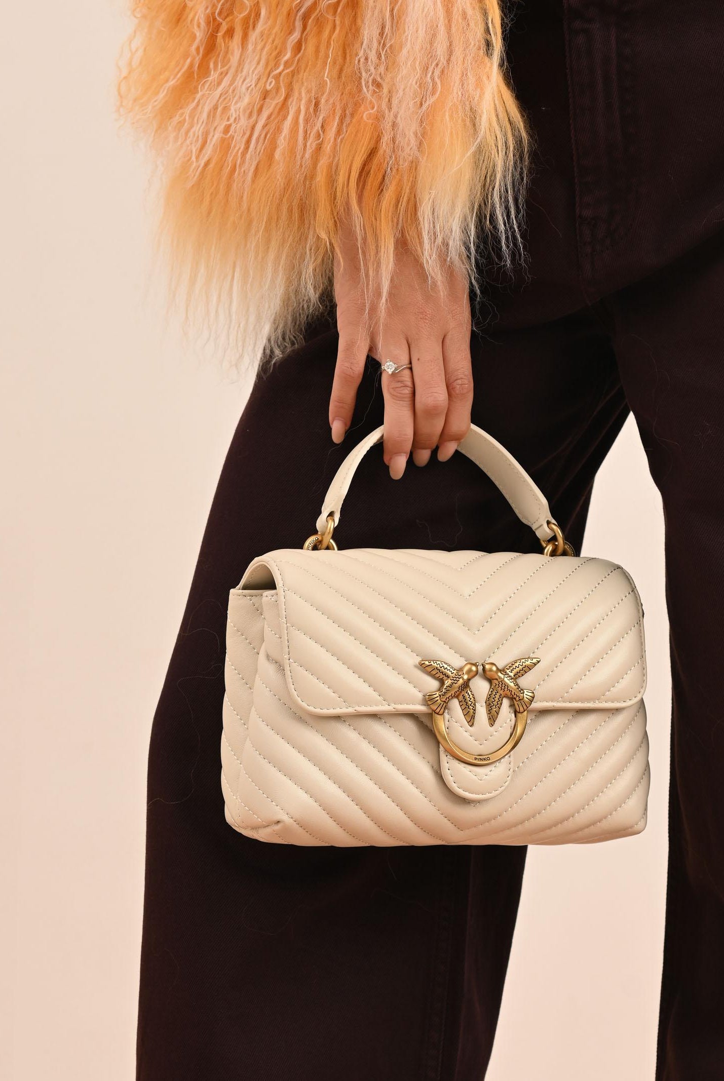 PINKO Borsa a mano Lady Love Bag Puff panna da donna 100044A0GK Z14Q PINKO
