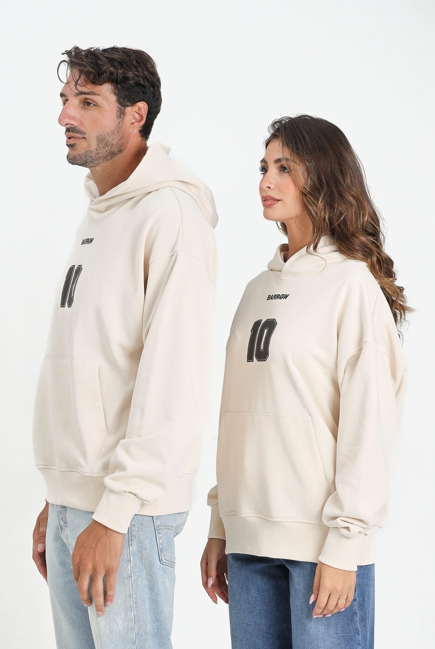 BARROW Felpa con cappuccio color crema per uomo e donna dedicata alla Società Sportiva Calcio Napoli F5BWUAHS074 013 BARROW