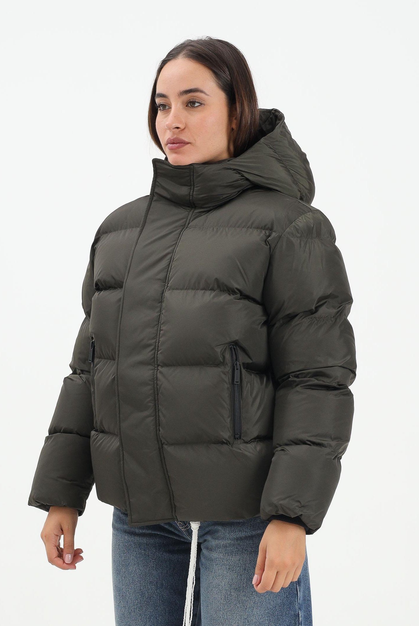 DSQUARED2 Piumino verde oliva per donna, ragazzi e bambini con logo DQ1090D00BN DQ518 DSQUARED2