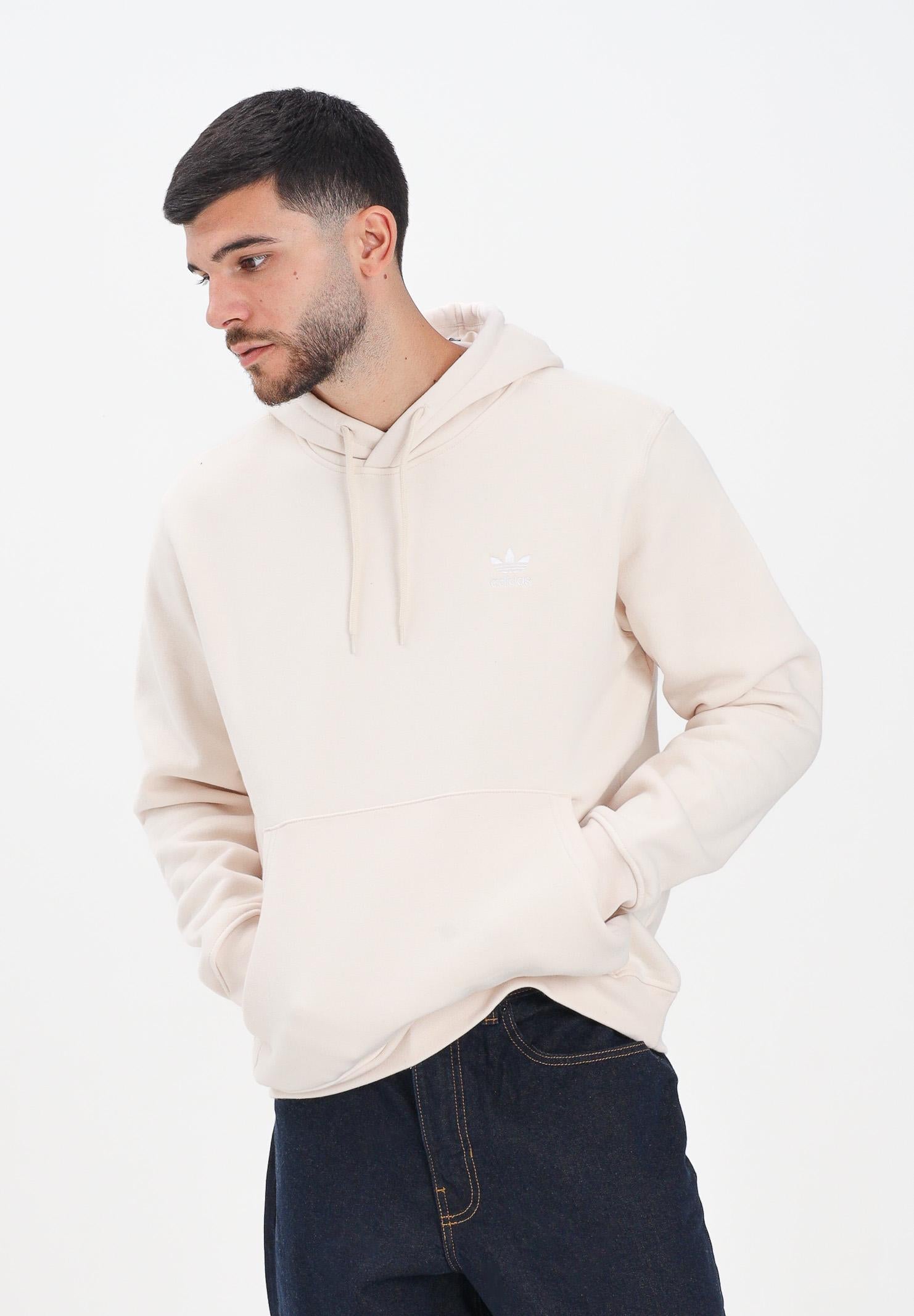 ADIDAS ORIGINALS Felpa con cappuccio Trefoil Essentials panna da uomo HZ3598 ADIDAS ORIGINALS