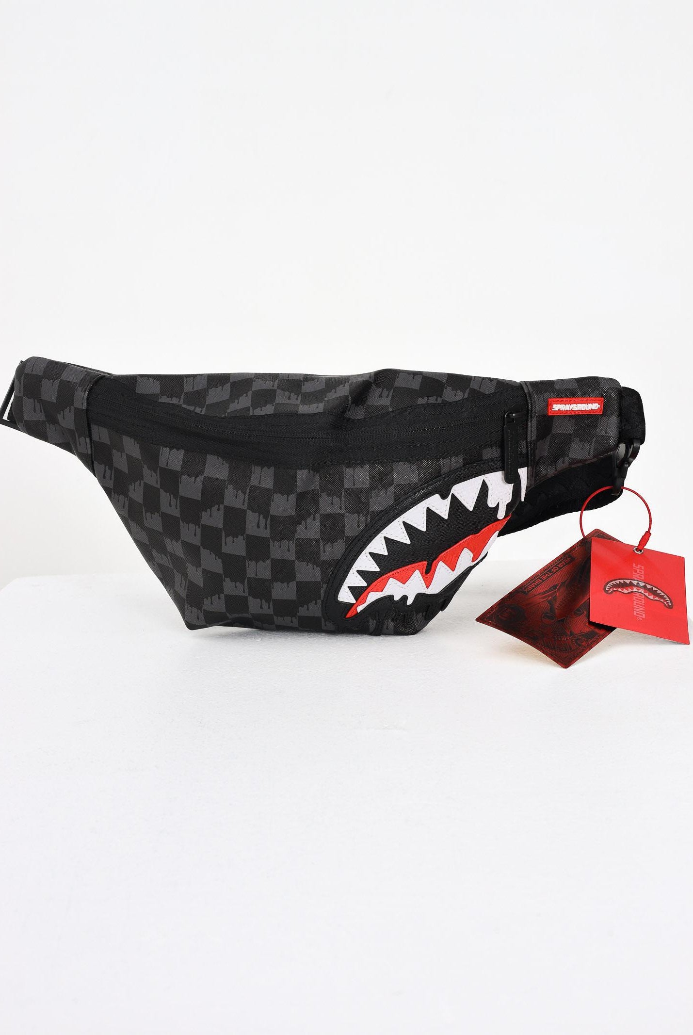 SPRAYGROUND Marsupio DRIPPING SHARKS IN PARIS SAVVY nero e grigio da uomo 910B7971NSZ SPRAYGROUND
