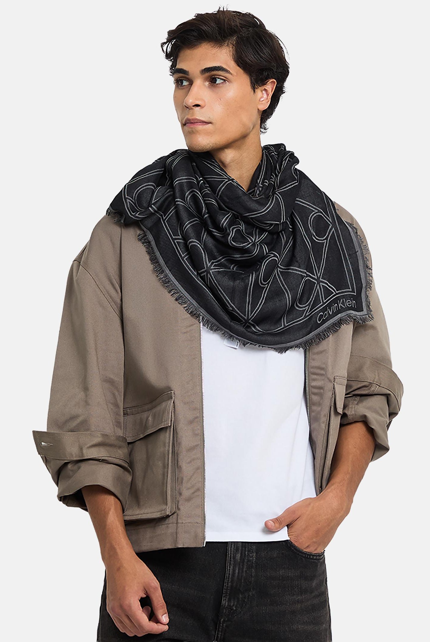 CALVIN KLEIN Pashmina nera per uomo e donna LV04D8062G UB1 CALVIN KLEIN