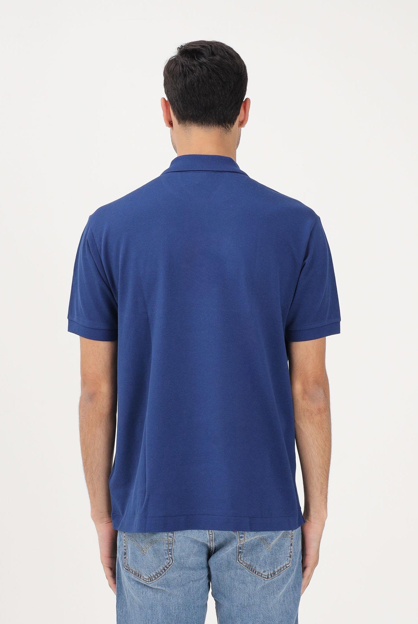 LACOSTE Polo a manica corta blu per uomo e donna con patch logo 1212 F9F LACOSTE
