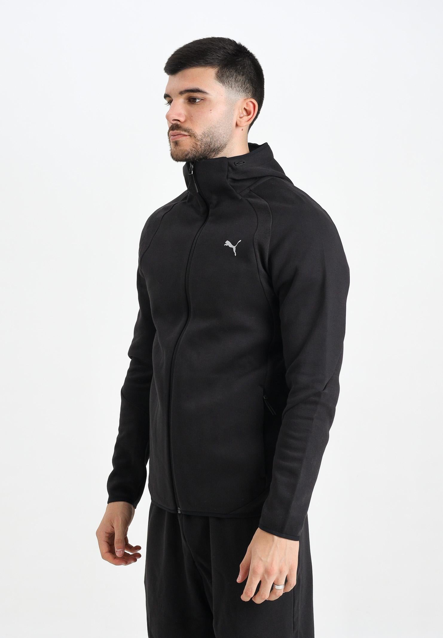 PUMA Felpa con zip Evostripe nera da uomo 688231 01 PUMA