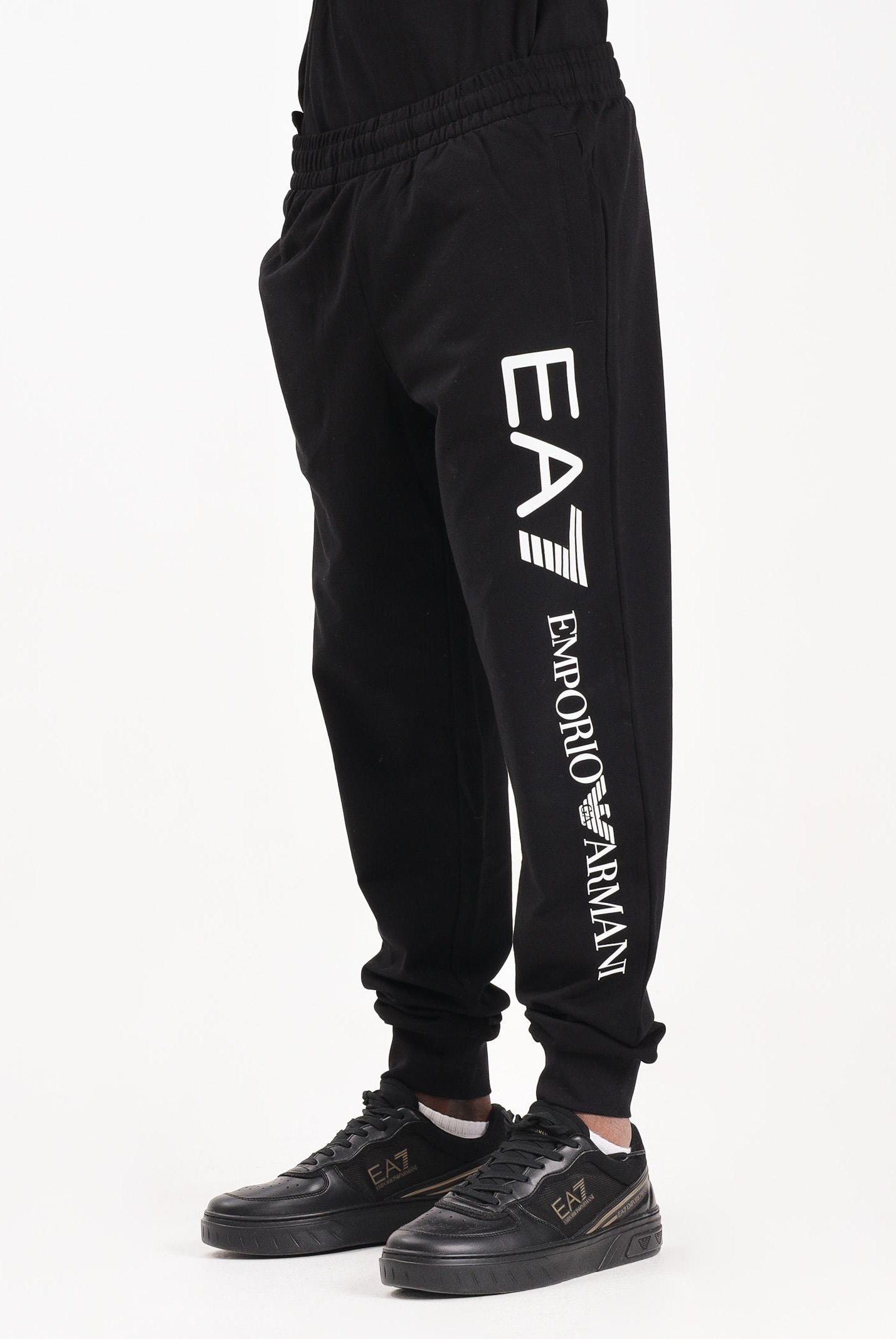 EA7 Pantalone sportivo nero da uomo con stampa logo 7M000571AF13512 MC001 EA7