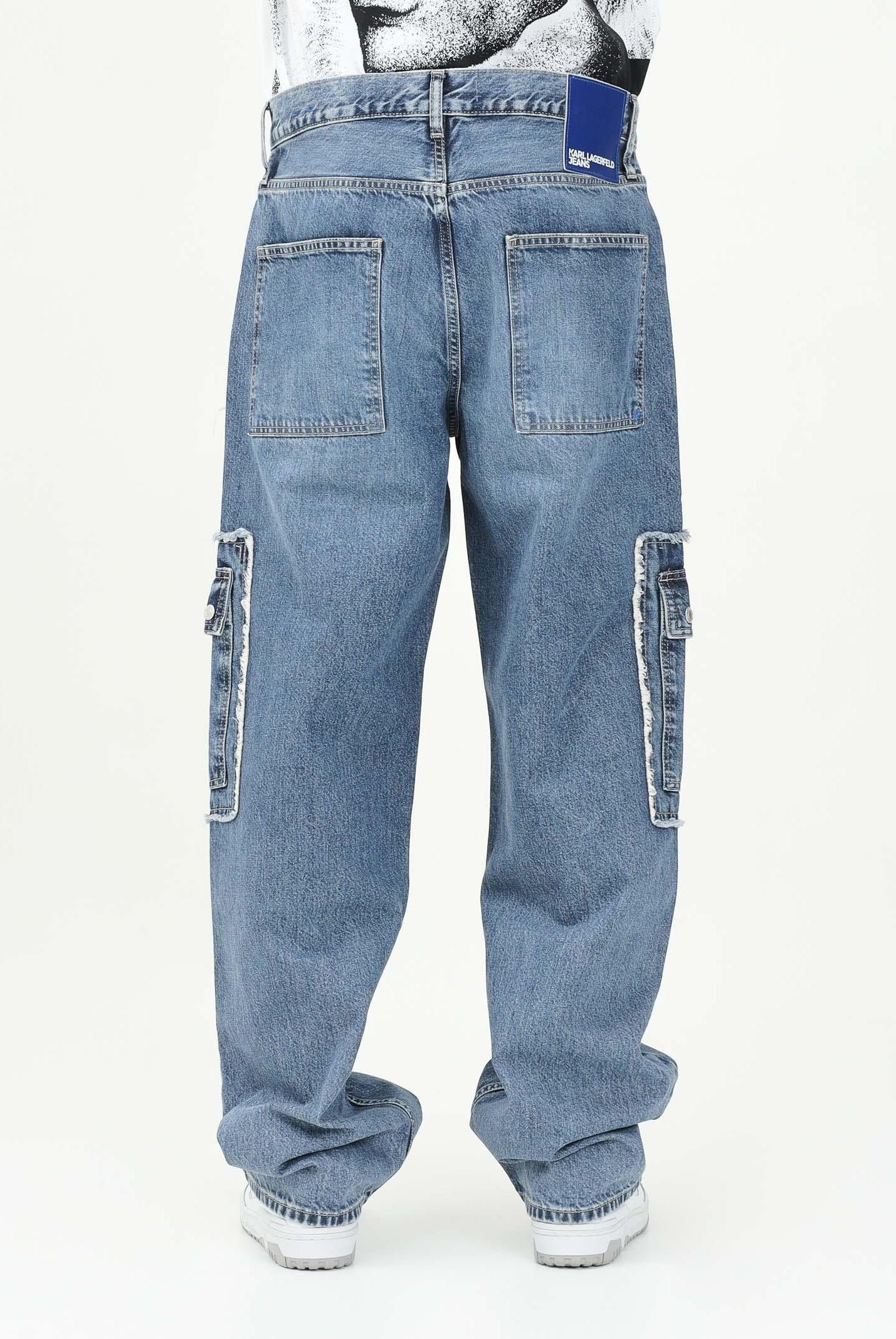 KARL LAGERFELD Jeans cargo in denim blu da uomo KLA1M10052 1NA KARL LAGERFELD