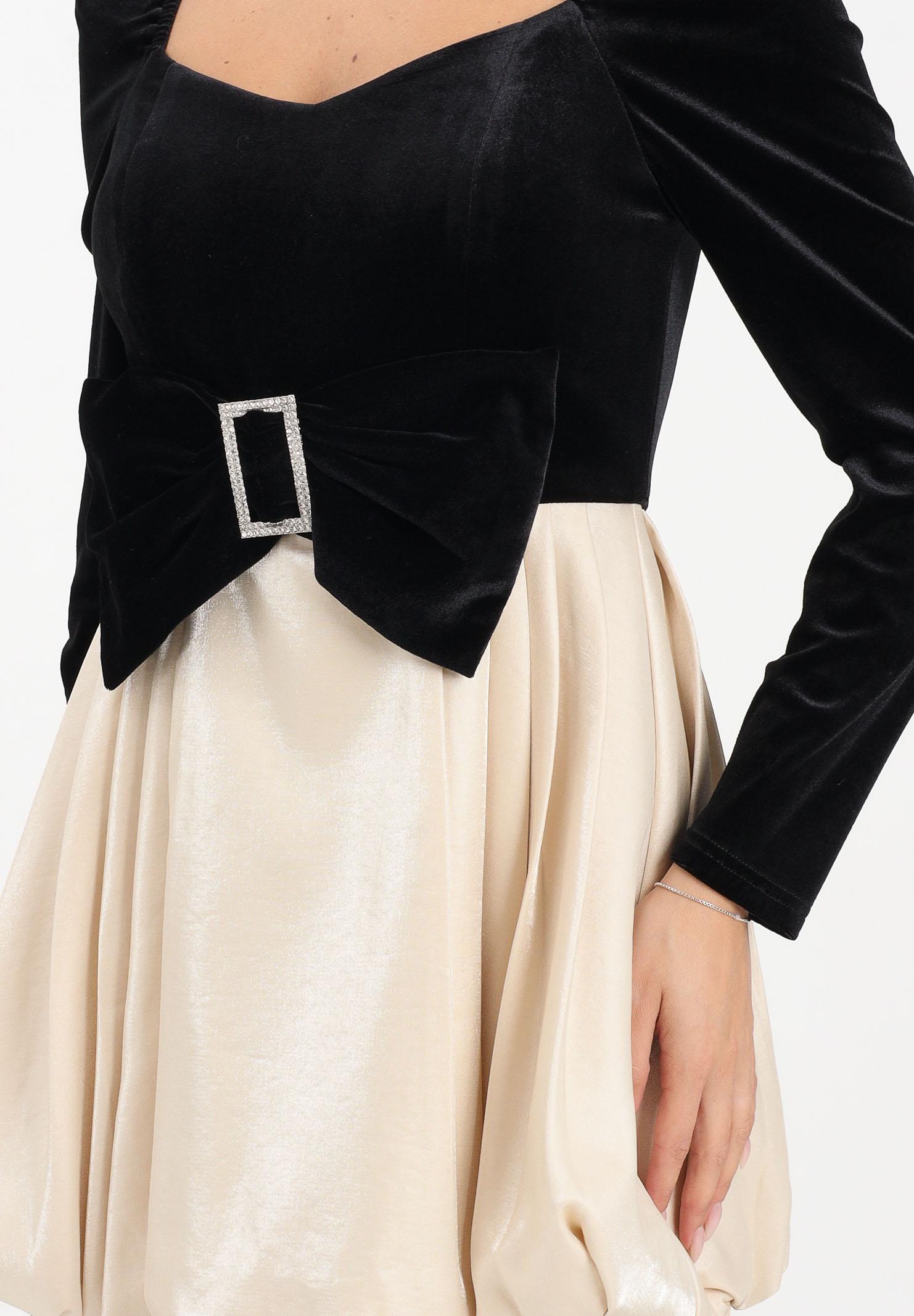 ODI ODI Abito corto Oleggio nero e panna da donna OLEGGIO110W5 1L ODI ODI