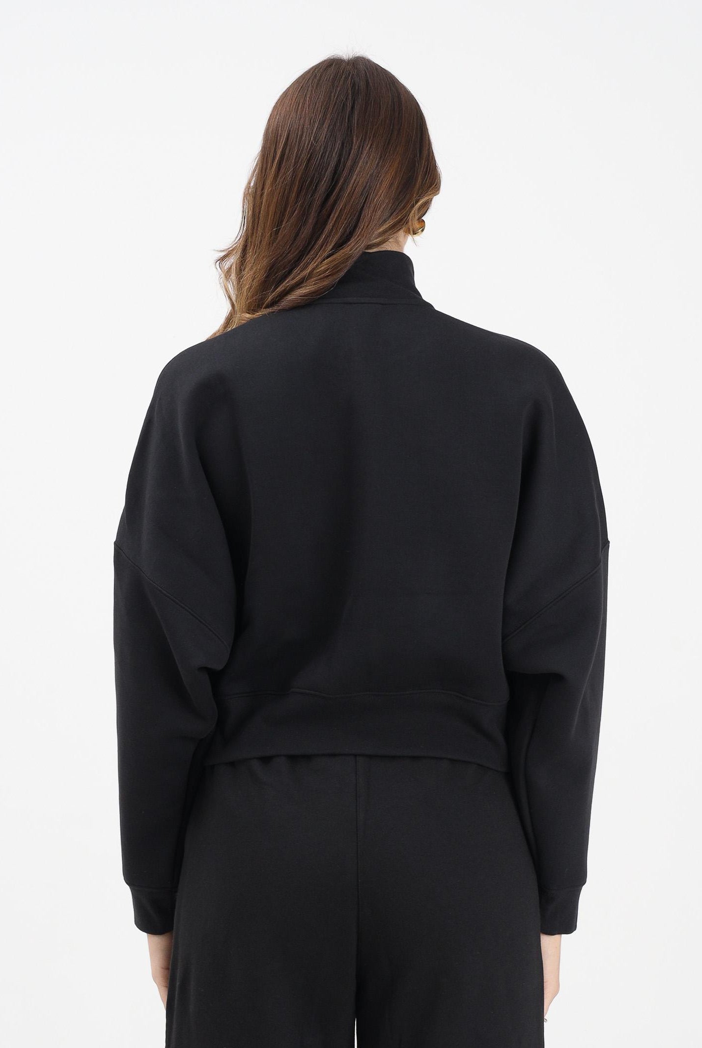 ADIDAS ORIGINALS Felpa con zip Off Placed 3 Stripes nera da donna JX2705 ADIDAS ORIGINALS