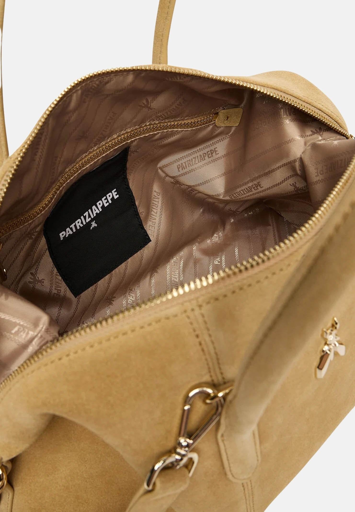 PATRIZIA PEPE Shopper New Business in suede beige da donna 2B0145L152 B880 PATRIZIA PEPE