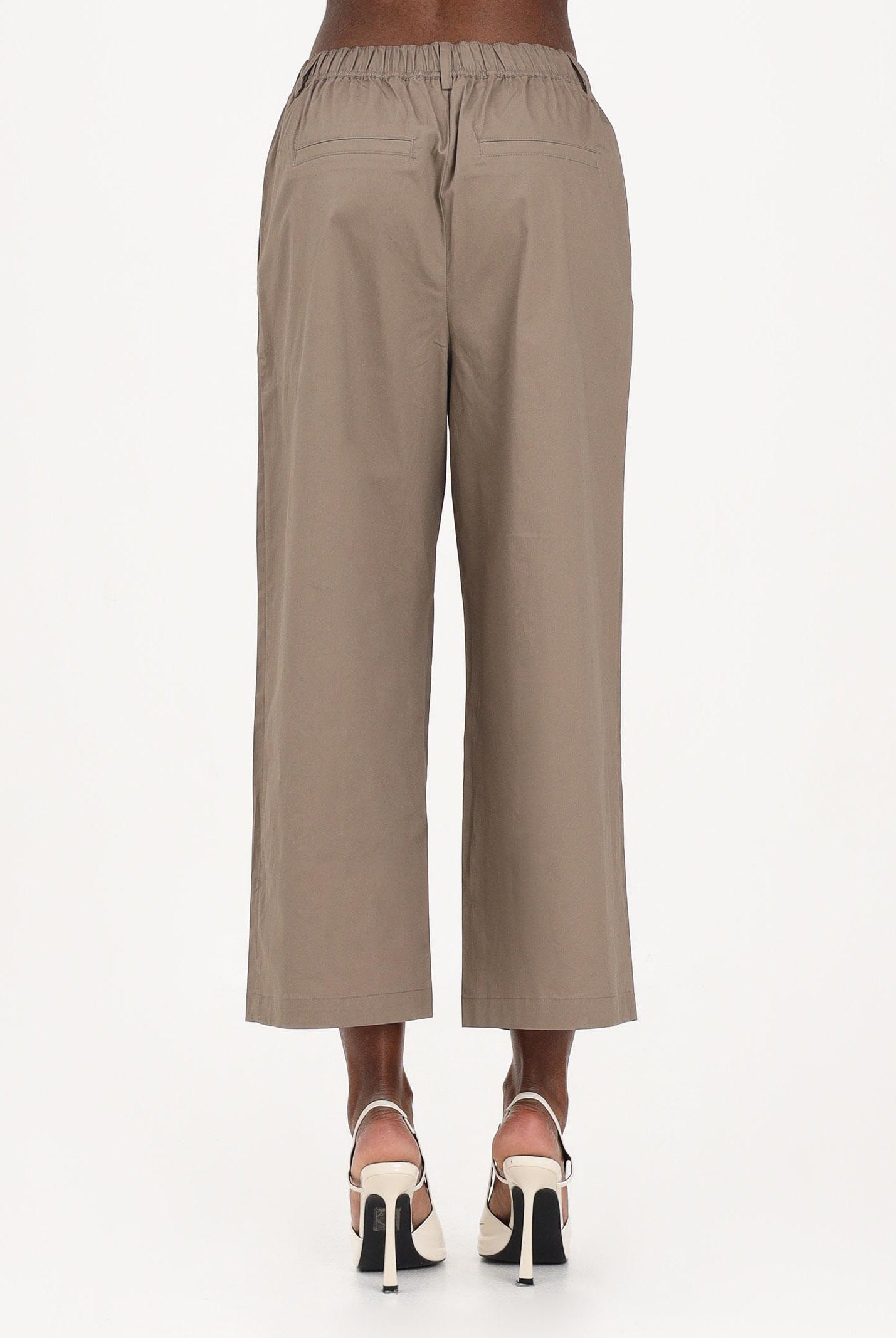 ONLY Pantalone cropped marrone da donna 15370610 WA ONLY