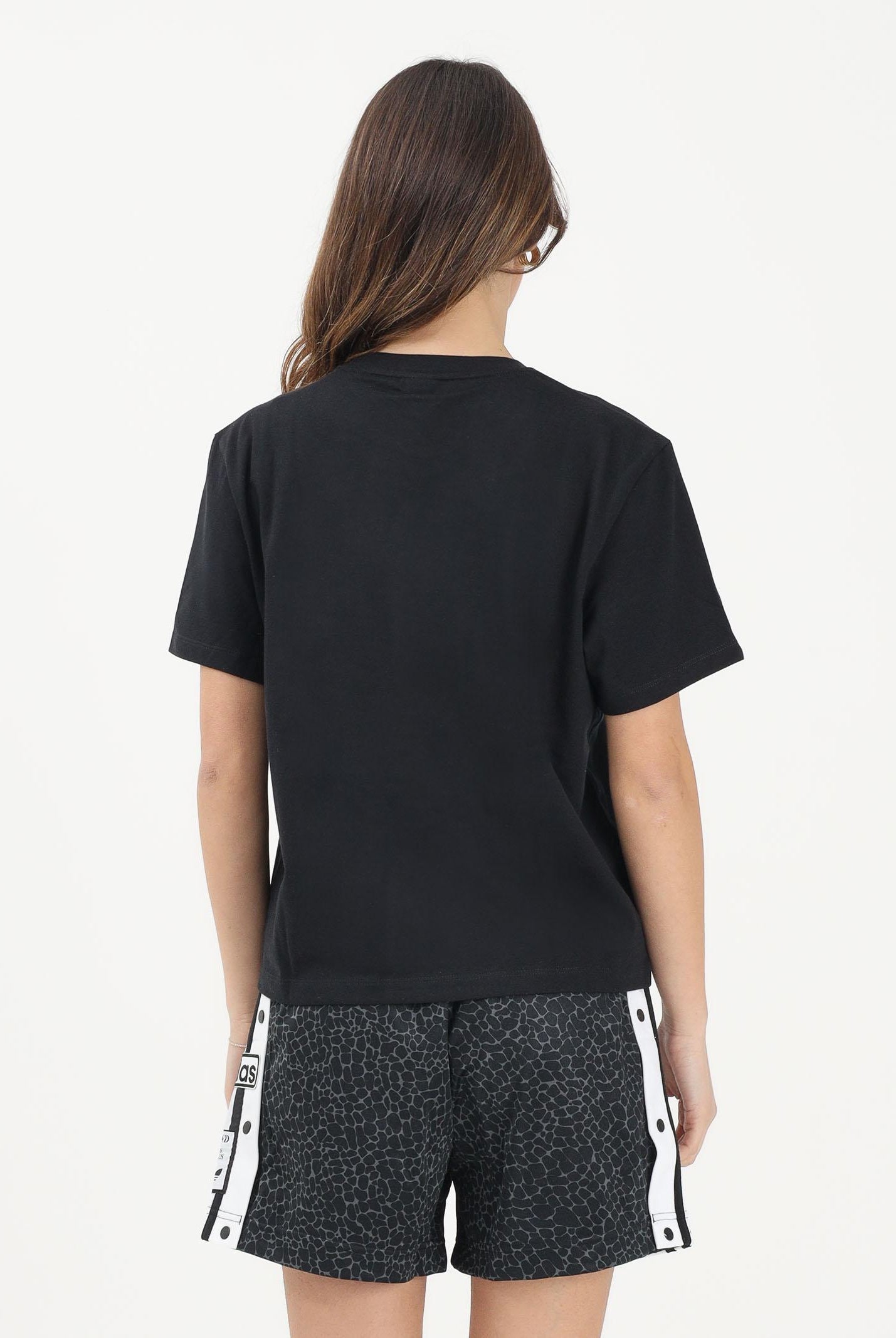 ADIDAS ORIGINALS T-shirt a manica corta TREFOIL nera da donna KD2918 . ADIDAS ORIGINALS