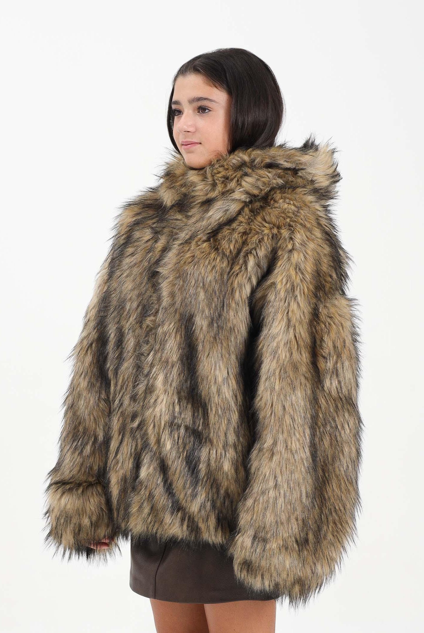 DIESEL Pelliccia sintetica beige per donna e ragazze dove il maxi logo Diesel J02406KXBQ9 K709 DIESEL