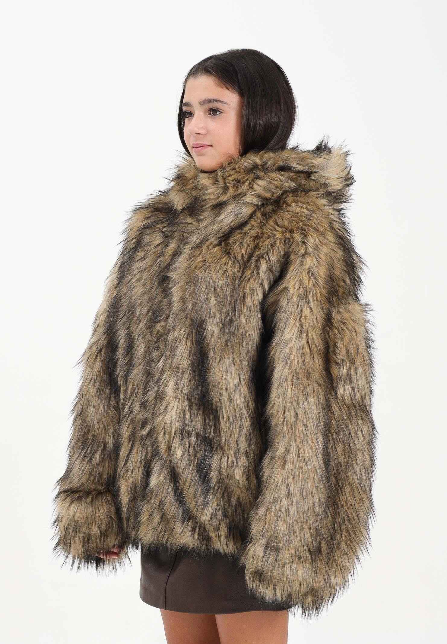 DIESEL Pelliccia sintetica beige per donna e ragazze dove il maxi logo Diesel J02406KXBQ9 K709 DIESEL