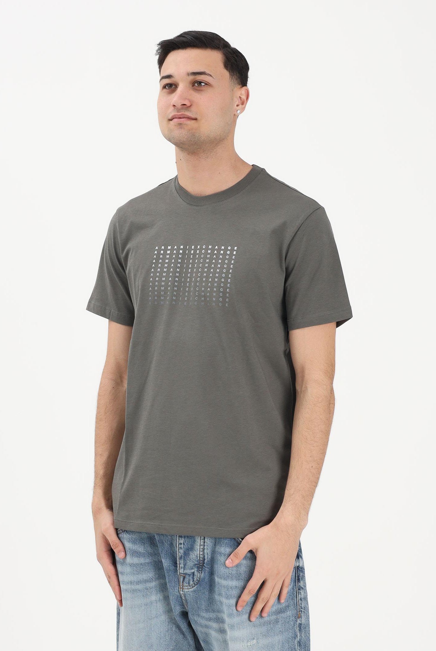 ARMANI EXCHANGE T-shirt a manica corta fango da uomo con stampa XM002519AF10334 U8144 ARMANI EXCHANGE