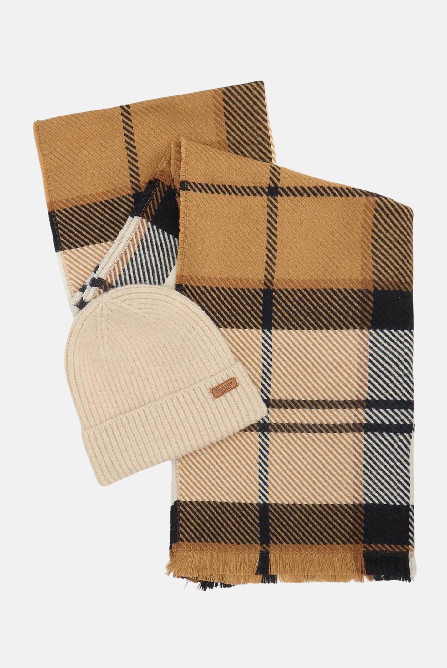 BARBOUR Set regalo berretto Pendle e sciarpa Blair panna e beige per uomo e donna 252MLGS0094 BR52 BARBOUR