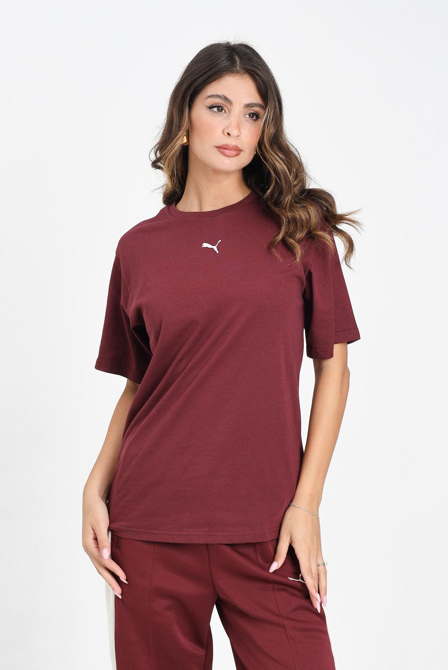 PUMA T-shirt a manica corta ESS Relaxed bordeaux da donna 684971 96 PUMA