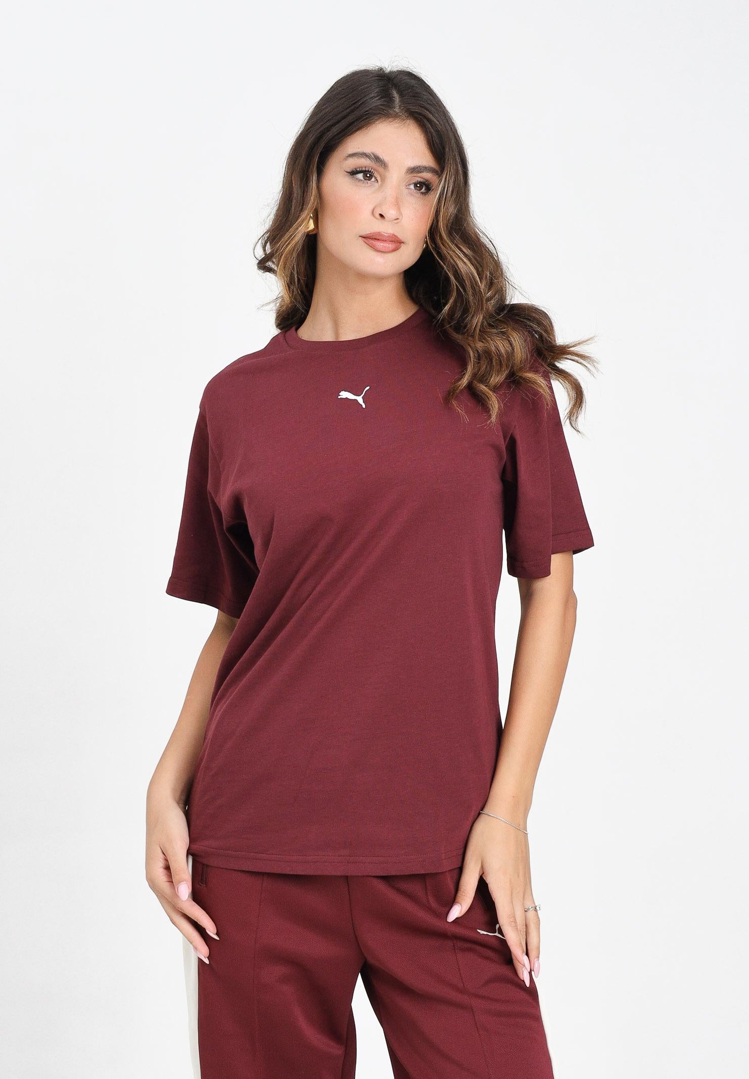 PUMA T-shirt a manica corta ESS Relaxed bordeaux da donna 684971 96 PUMA