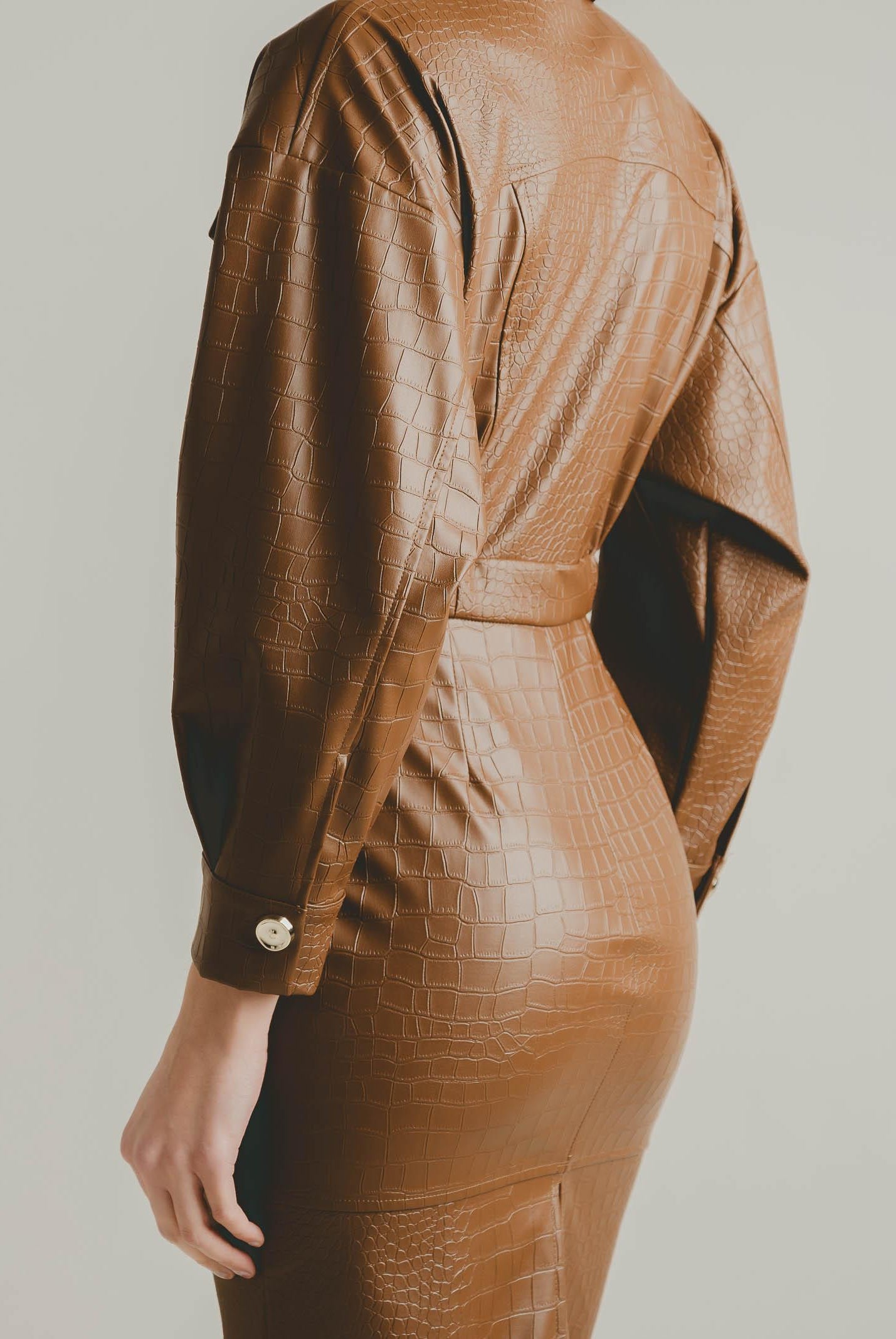 SANTAS Abito midi MYSTÈRE cuoio da donna PV2618 CU SANTAS