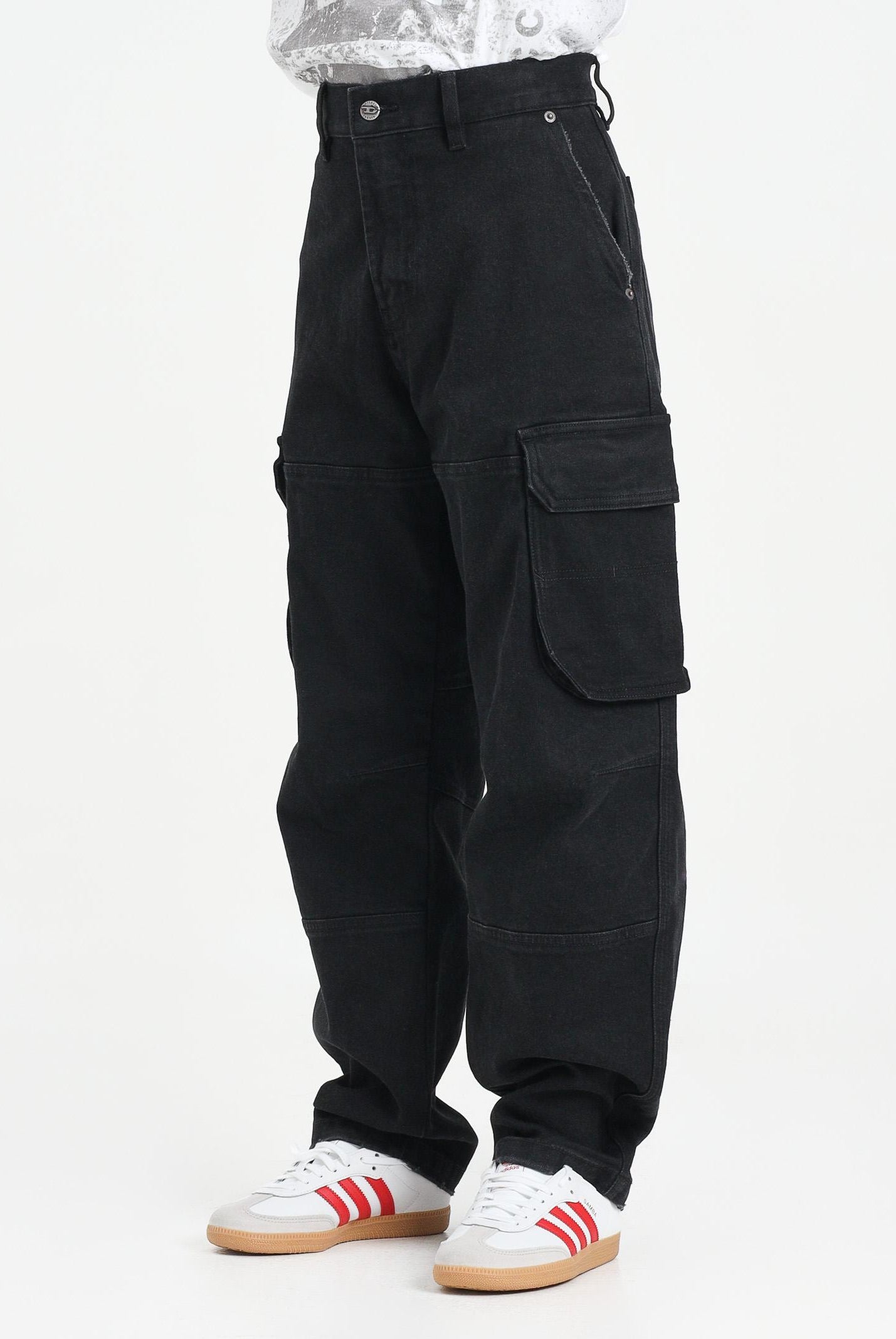 DIESEL Jeans D-Dave cargo in denim nero per donna, ragazzi e bambino J02329KXBQP K02 DIESEL