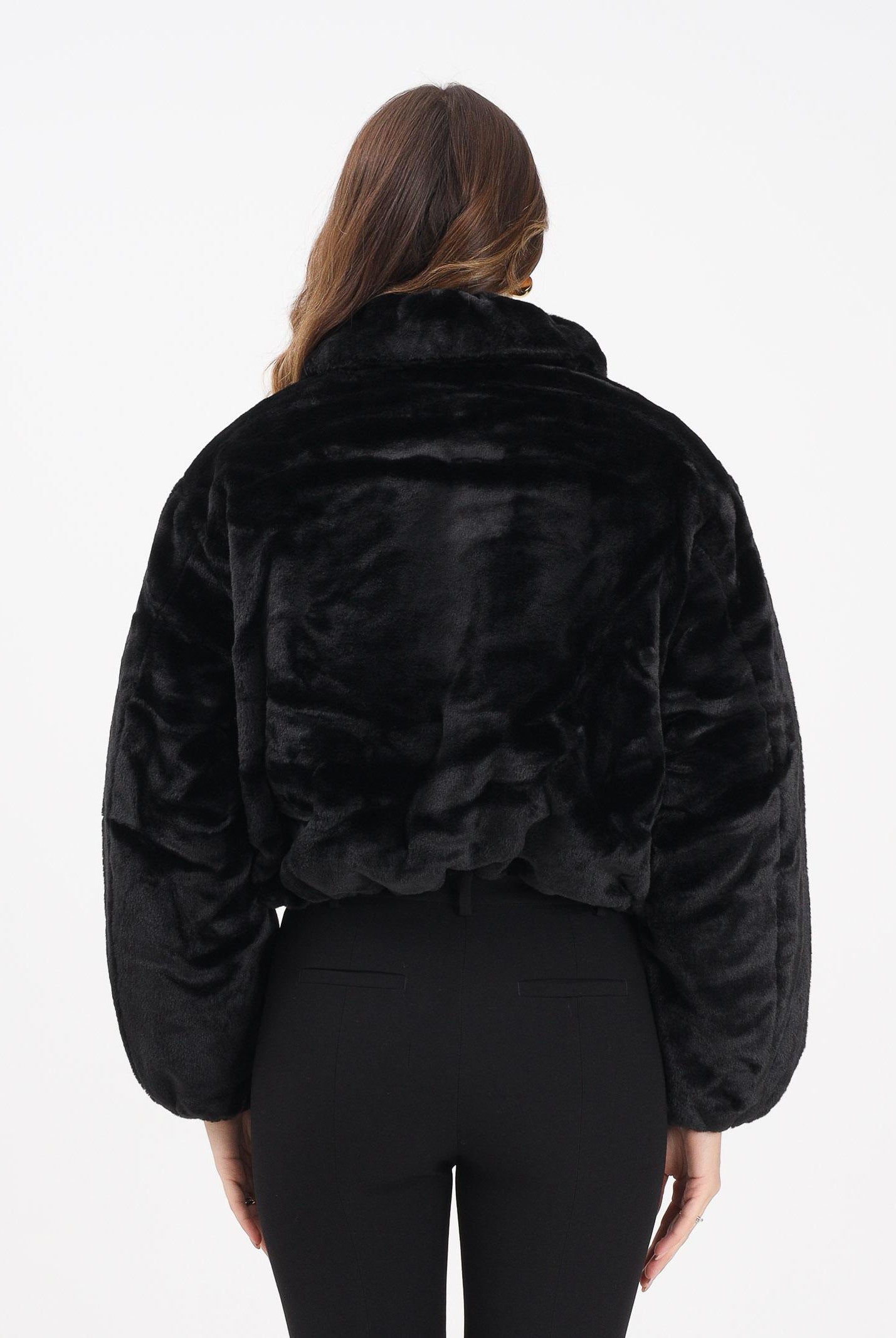 TOMMY JEANS Pelliccia sintetica nera da donna con logo DW0DW21669BDS TOMMY JEANS