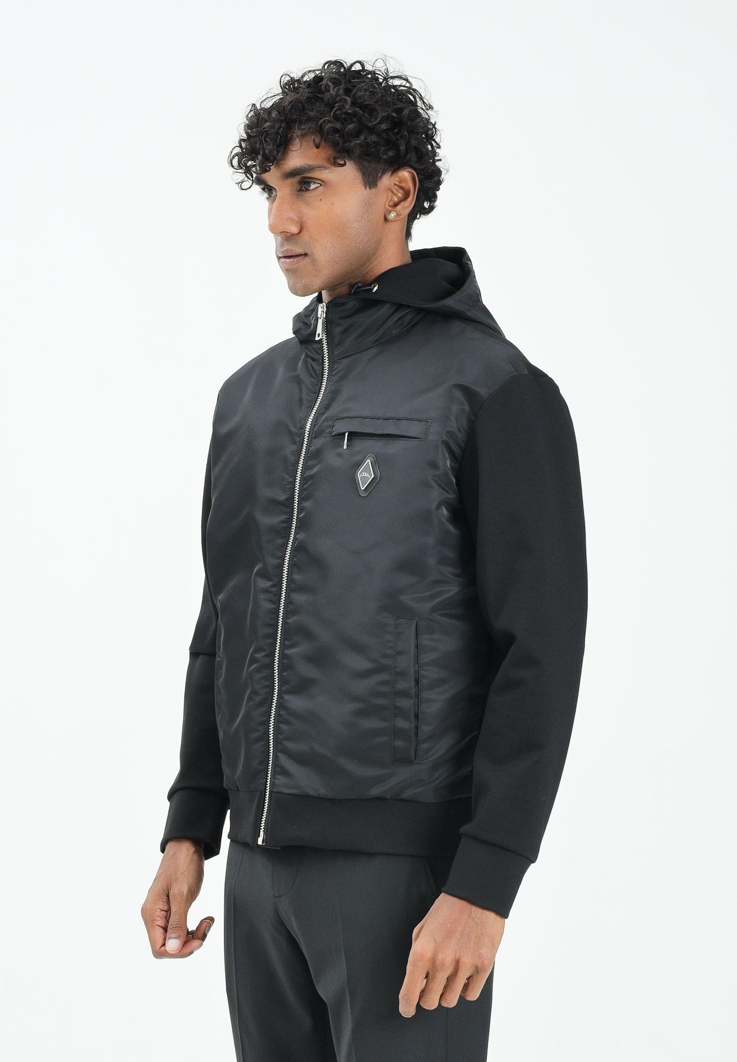 YES LONDON Giubbotto nero da uomo realizzato in doppio tessuto XG5253 NE YES LONDON