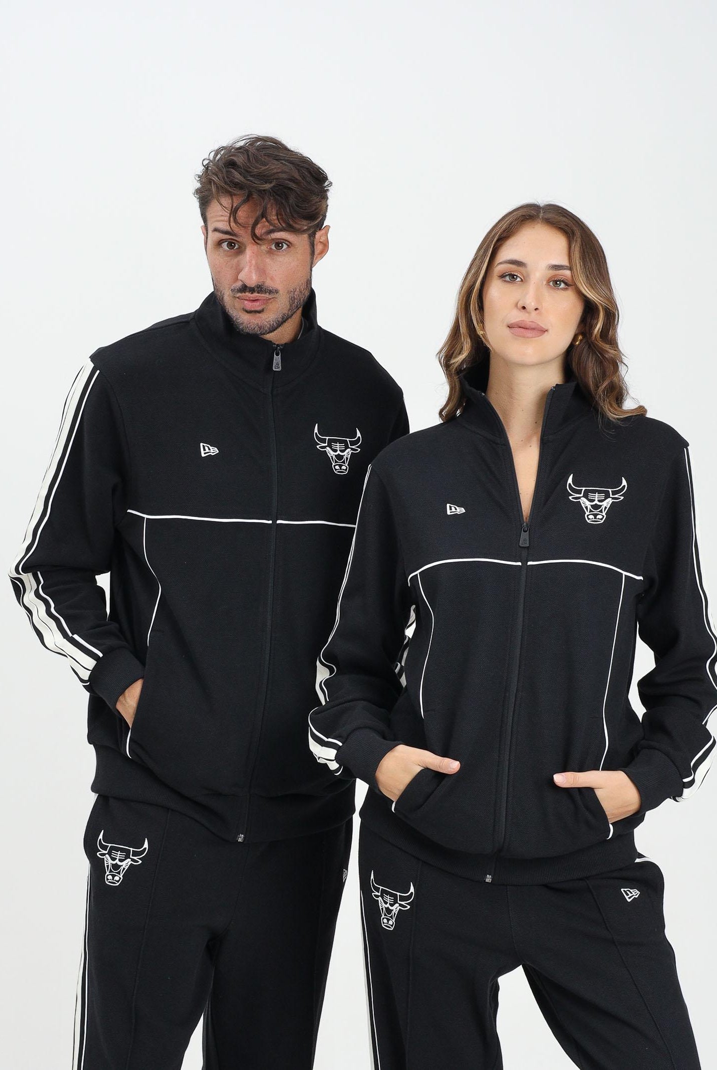 NEW ERA Felpa con zip Chicago Bulls NB Outline nera per uomo e donna 60684341 NEW ERA