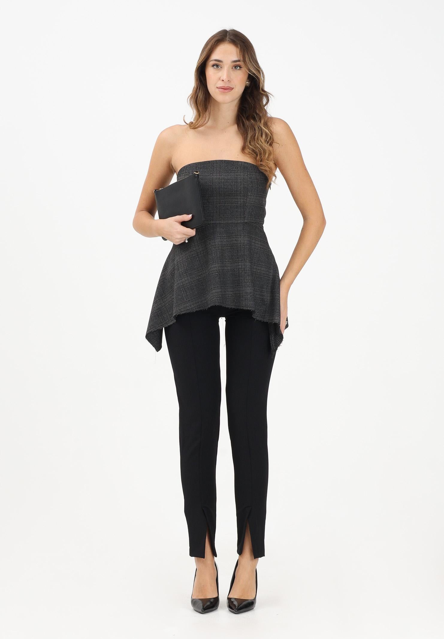 VICOLO Pantalone nero da donna con spacchetti TF1945 NE VICOLO