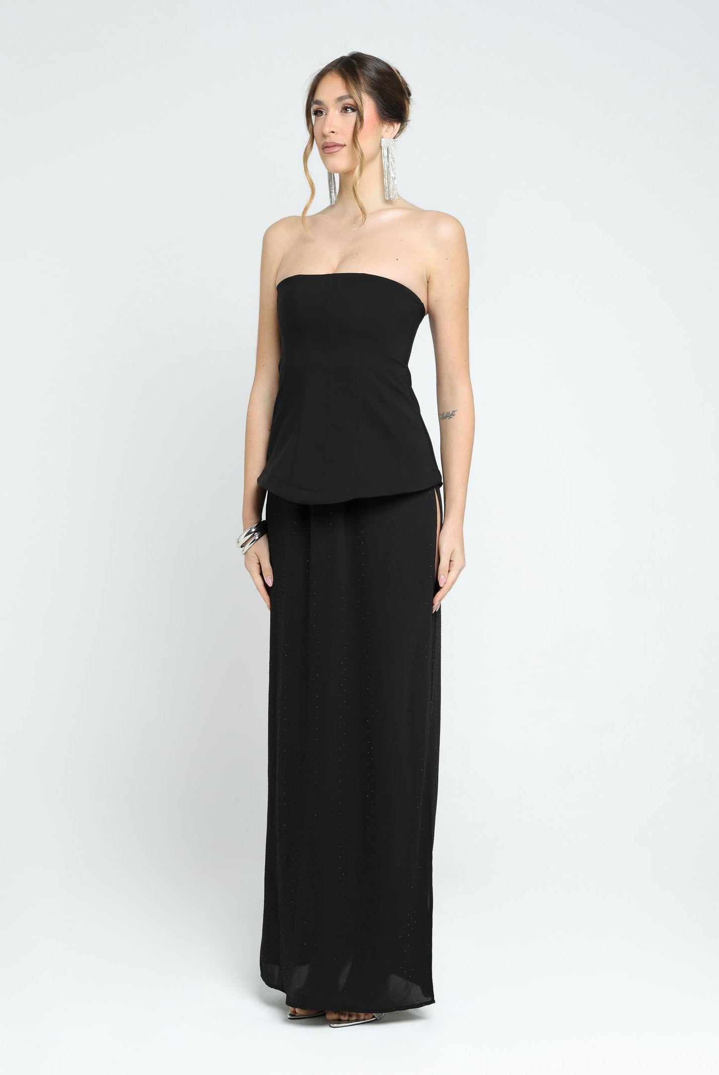 SANTAS Abito lungo CREAM nero da donna PV25020 NERO SANTAS