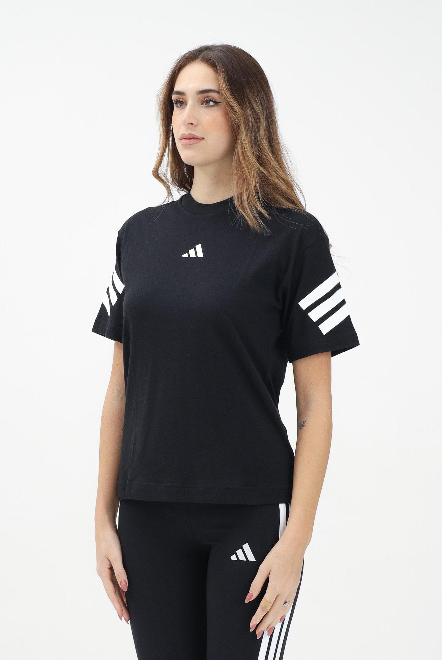 ADIDAS PERFORMANCE T-shirt a manica corta Future Icons 3-Stripes nera da donna JE0237 . ADIDAS PERFORMANCE