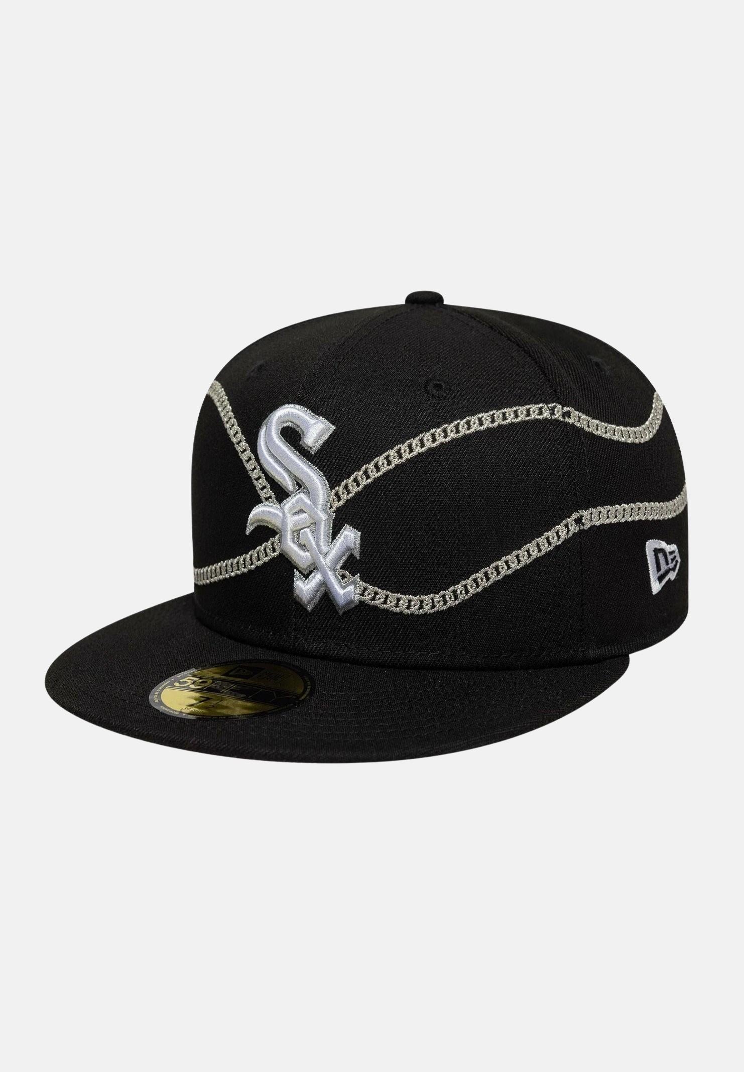 NEW ERA Cappello con visiera 59FIFTY Fitted Chicago White Sox MLB Chain Wrap nero da uomo 60691170 NEW ERA