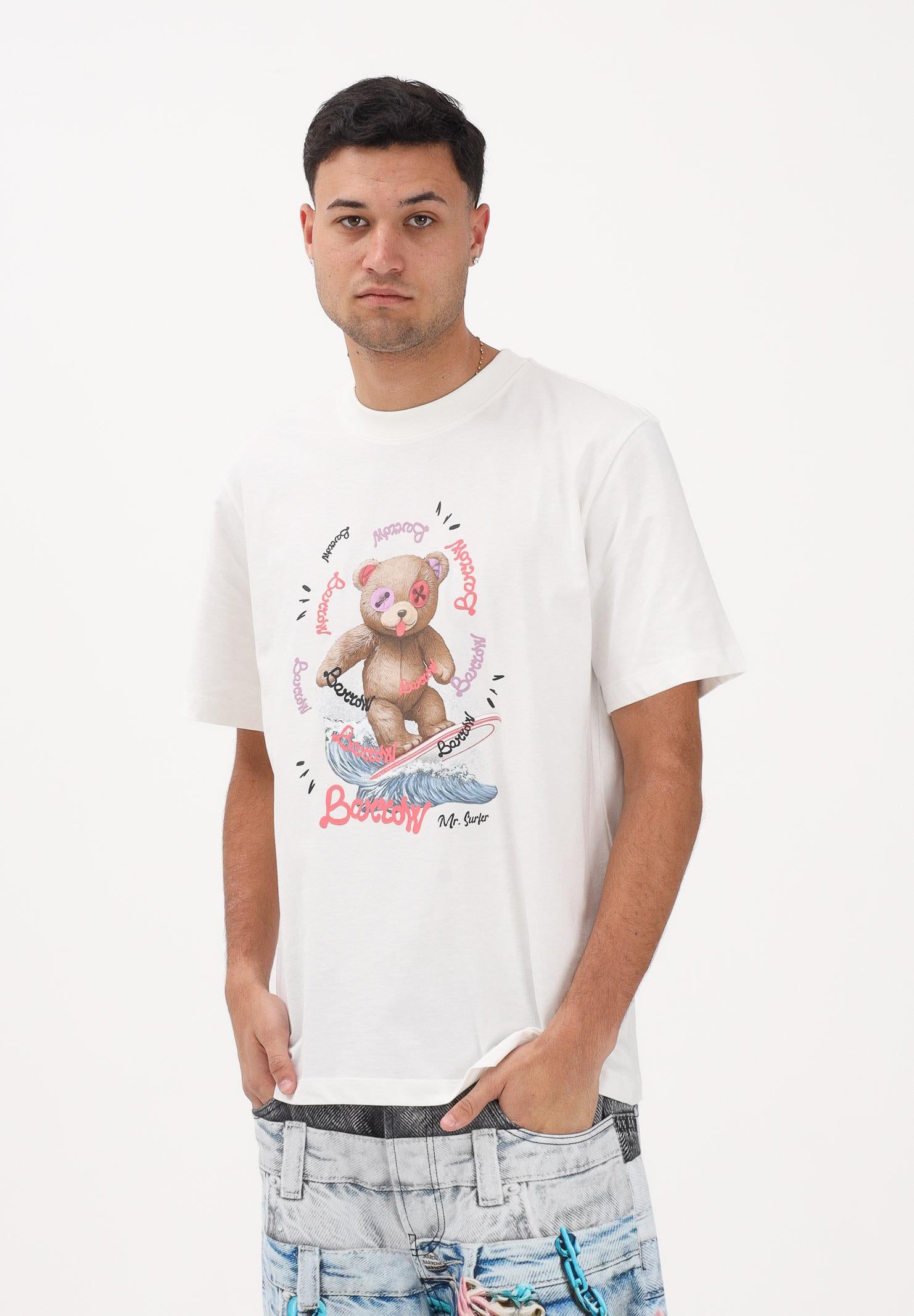 BARROW T-shirt a manica corta bianca per uomo e donna con stampa S6BWUATH078 412 BARROW