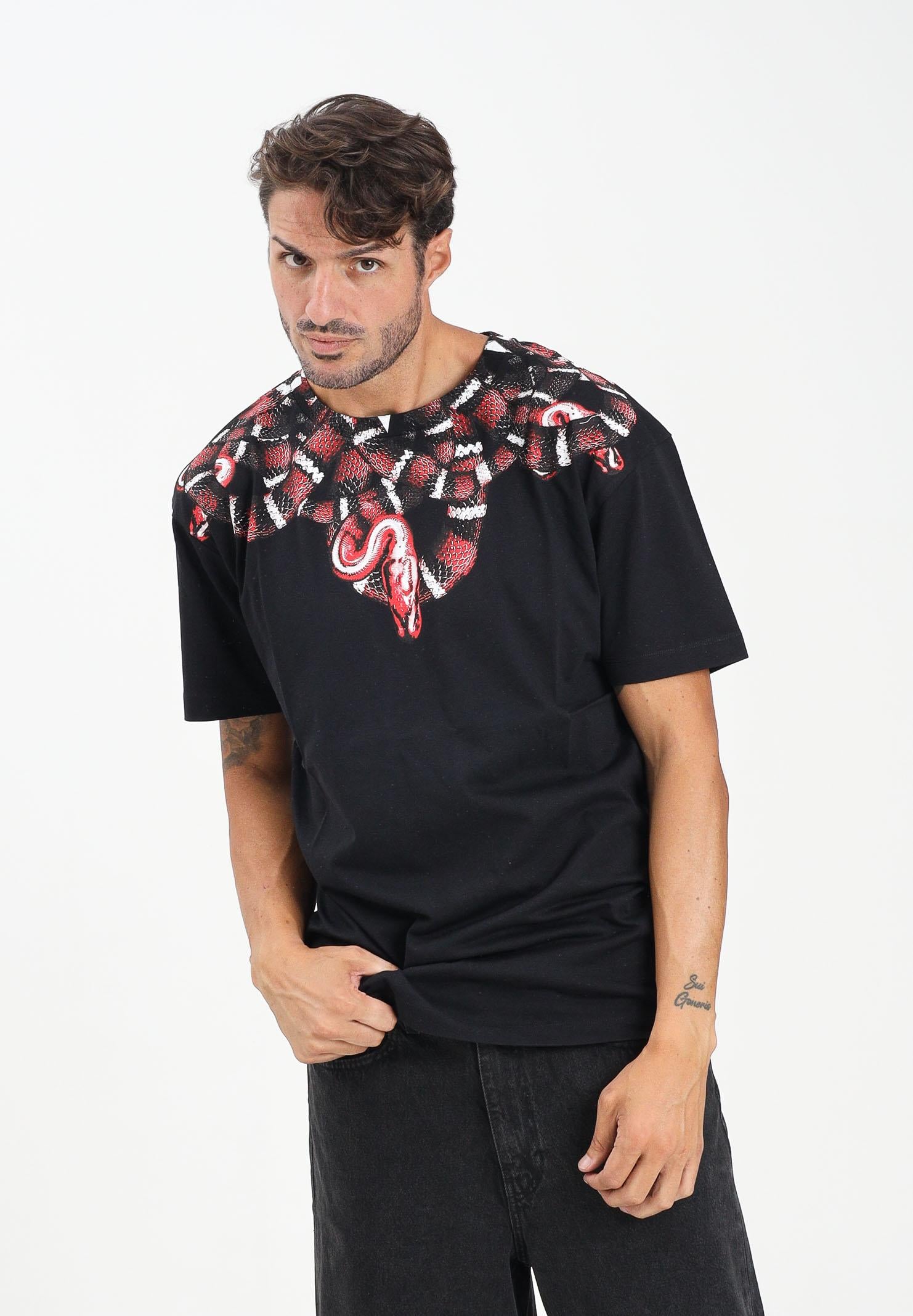 MARCELO BURLON COUNTY OF MILAN T-shirt a manica corta nera da uomo con stampa serpente F5CAMATH033 110 MARCELO BURLON COUNTY OF MILAN