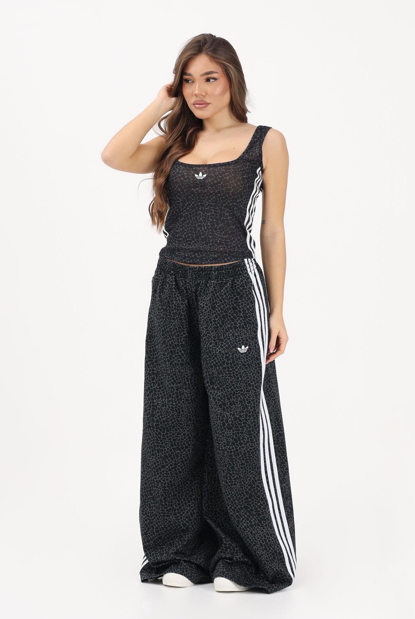 ADIDAS ORIGINALS Pantalone sportivo Firebird AOP Oversized nero da donna KD2816 . ADIDAS ORIGINALS