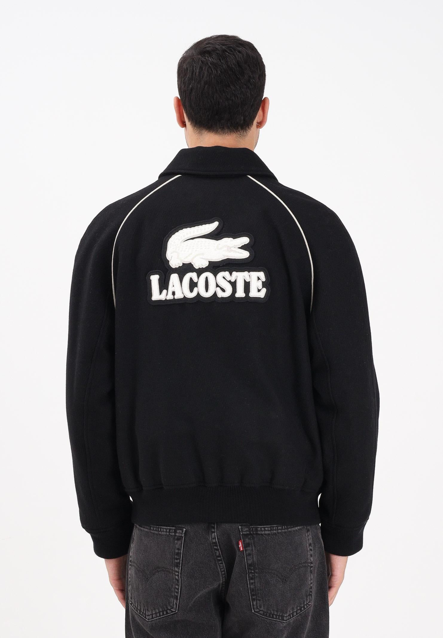 LACOSTE Bomber nero da uomo con patch logo BH5841 031 LACOSTE