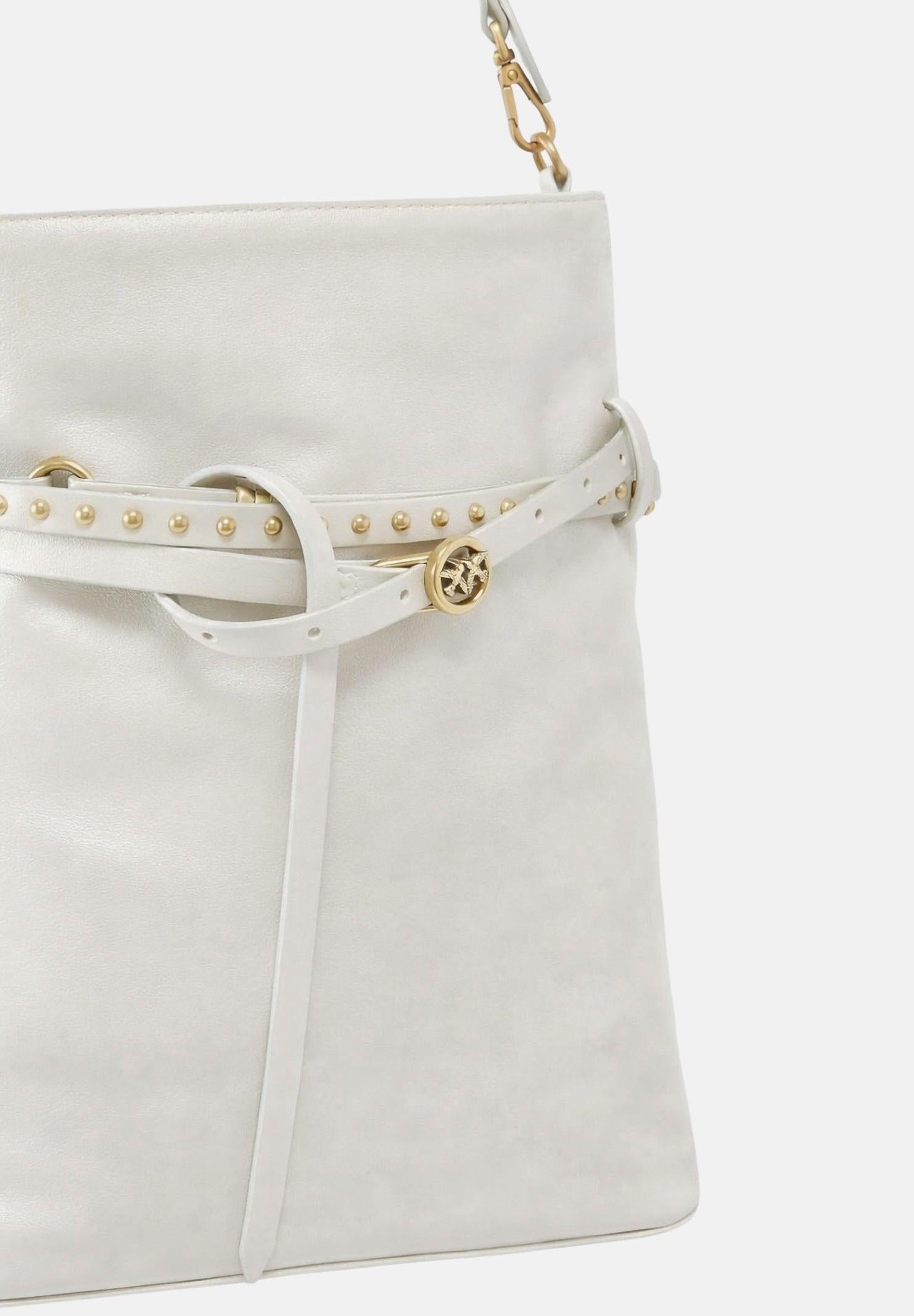 PINKO Borsa a spalla Bucket Belt bianca da donna 106339A0QO Z14Q PINKO
