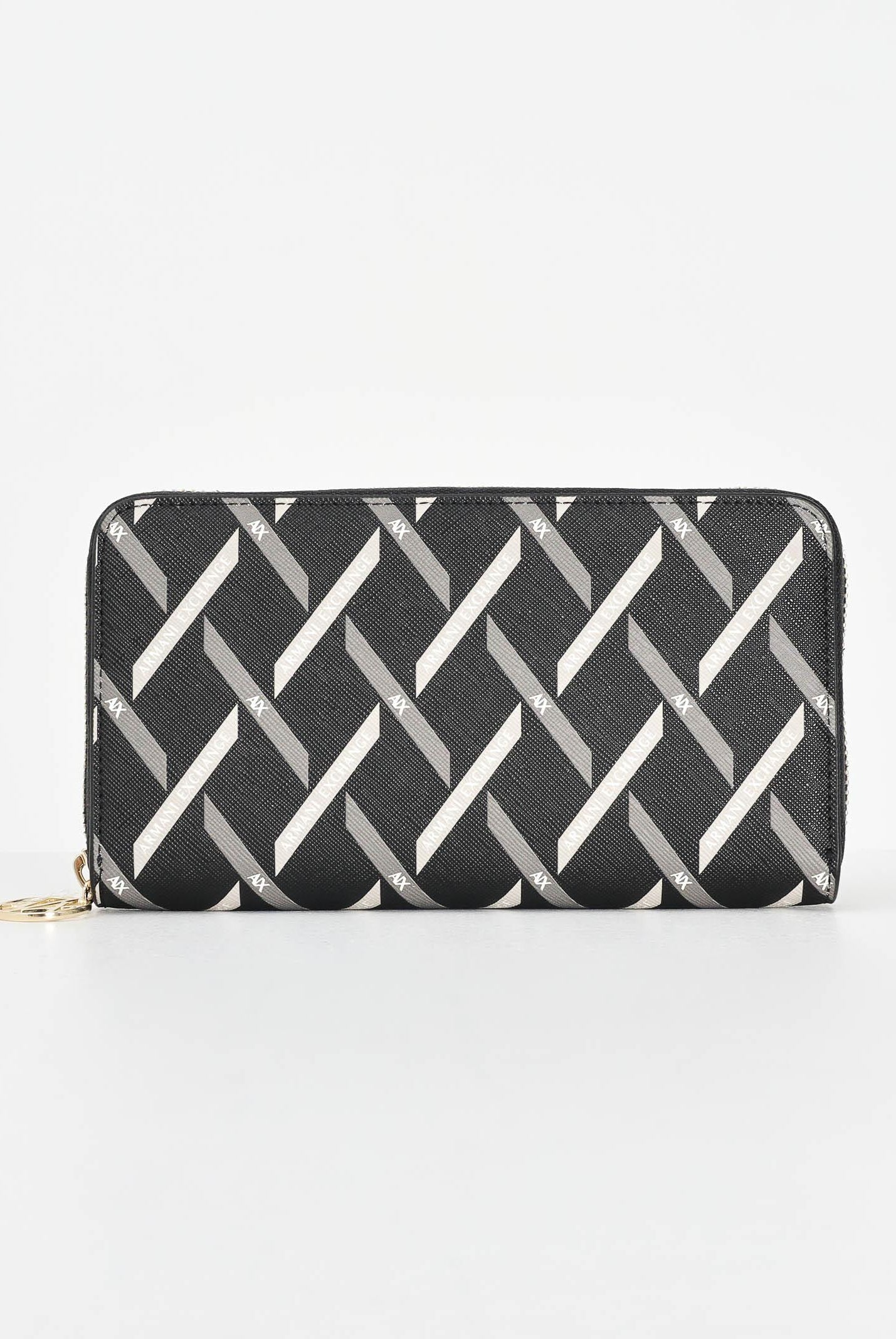 ARMANI EXCHANGE Portafogli nero da donna con stampa diagonale XW000359AF17155 MC043 ARMANI EXCHANGE