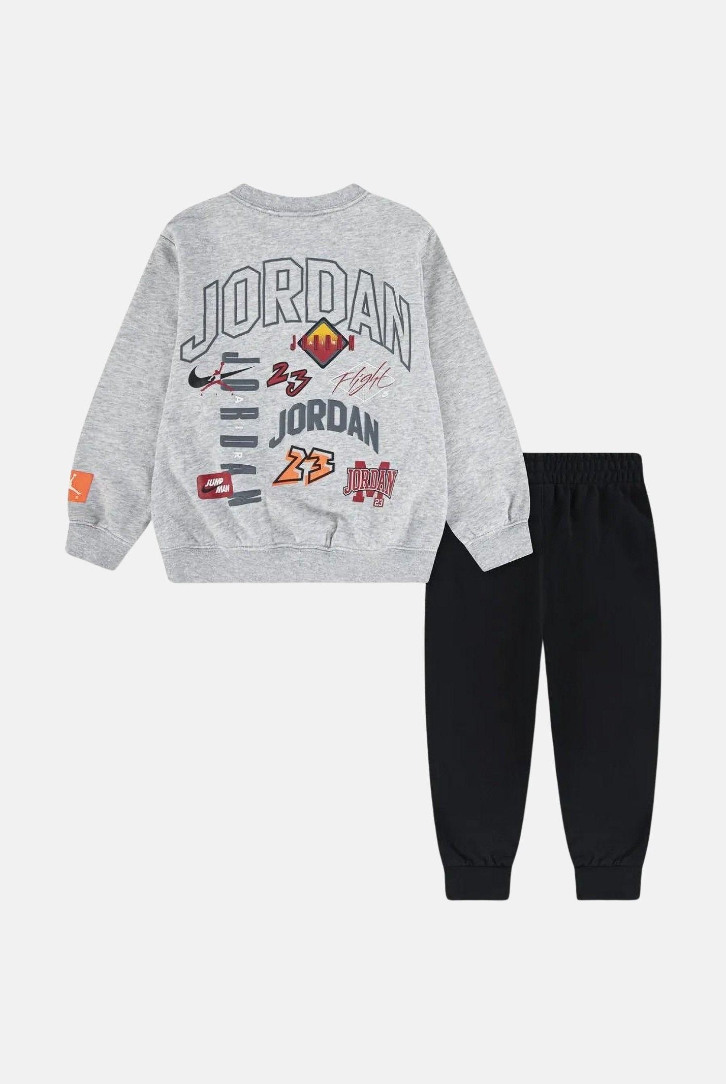 JORDAN Tuta MJ DYNASTY FT CREW grigia e nera da bambino 85F571 023 JORDAN