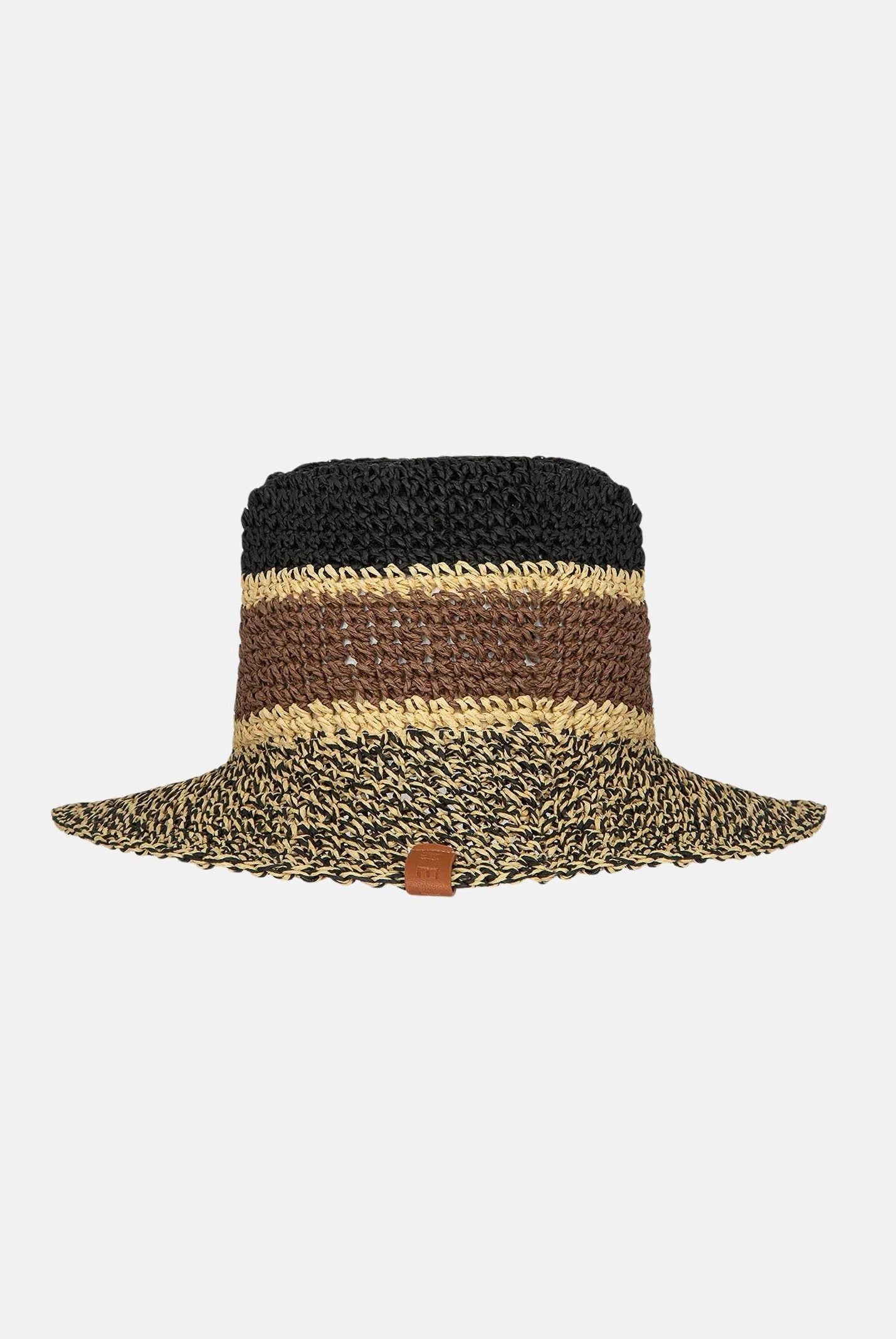 ME FUI Cappello in paglia beige, marrone e nero da donna MA26-SW0220BK . ME FUI