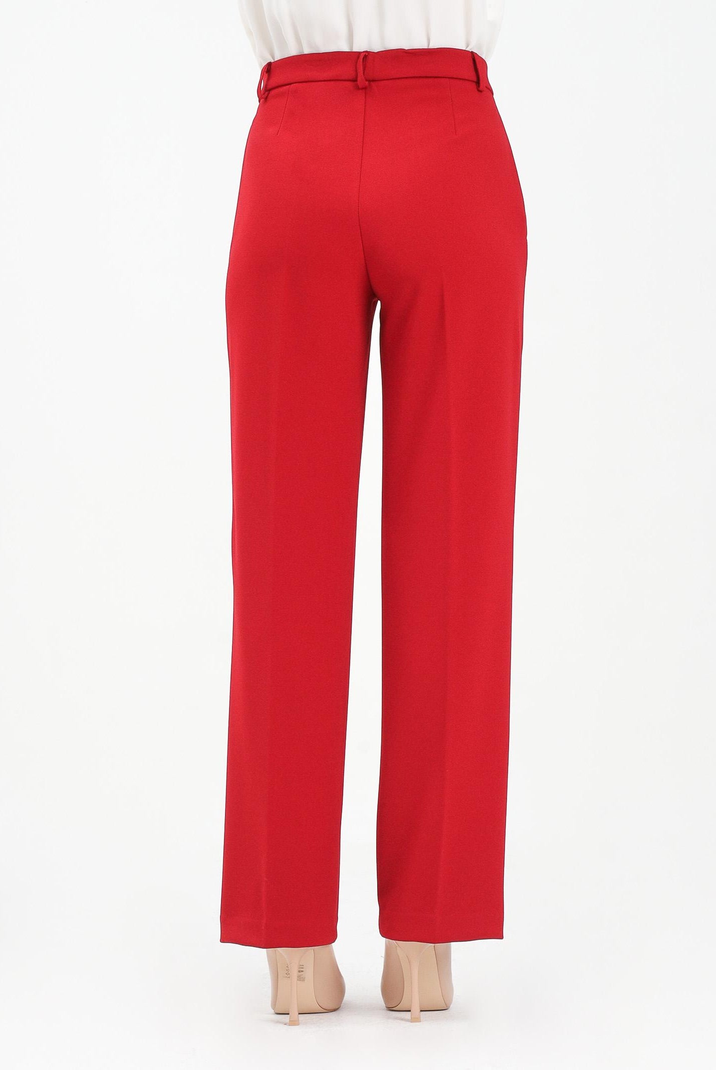 VICOLO Pantalone elegante rosso da donna con bande laterali in raso TF0305 FU35 VICOLO