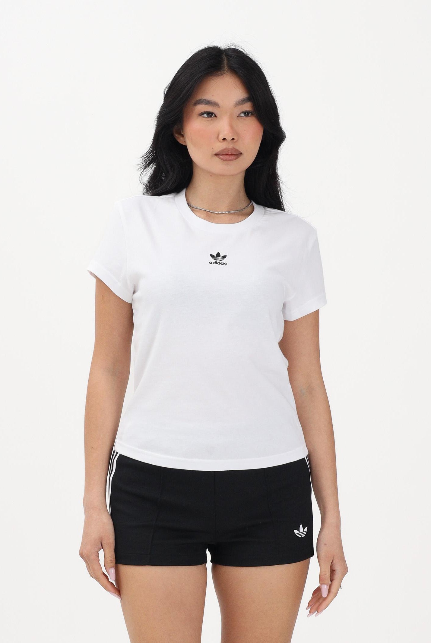 ADIDAS ORIGINALS T-shirt a manica corta Essentials bianca da donna JC8973 . ADIDAS ORIGINALS