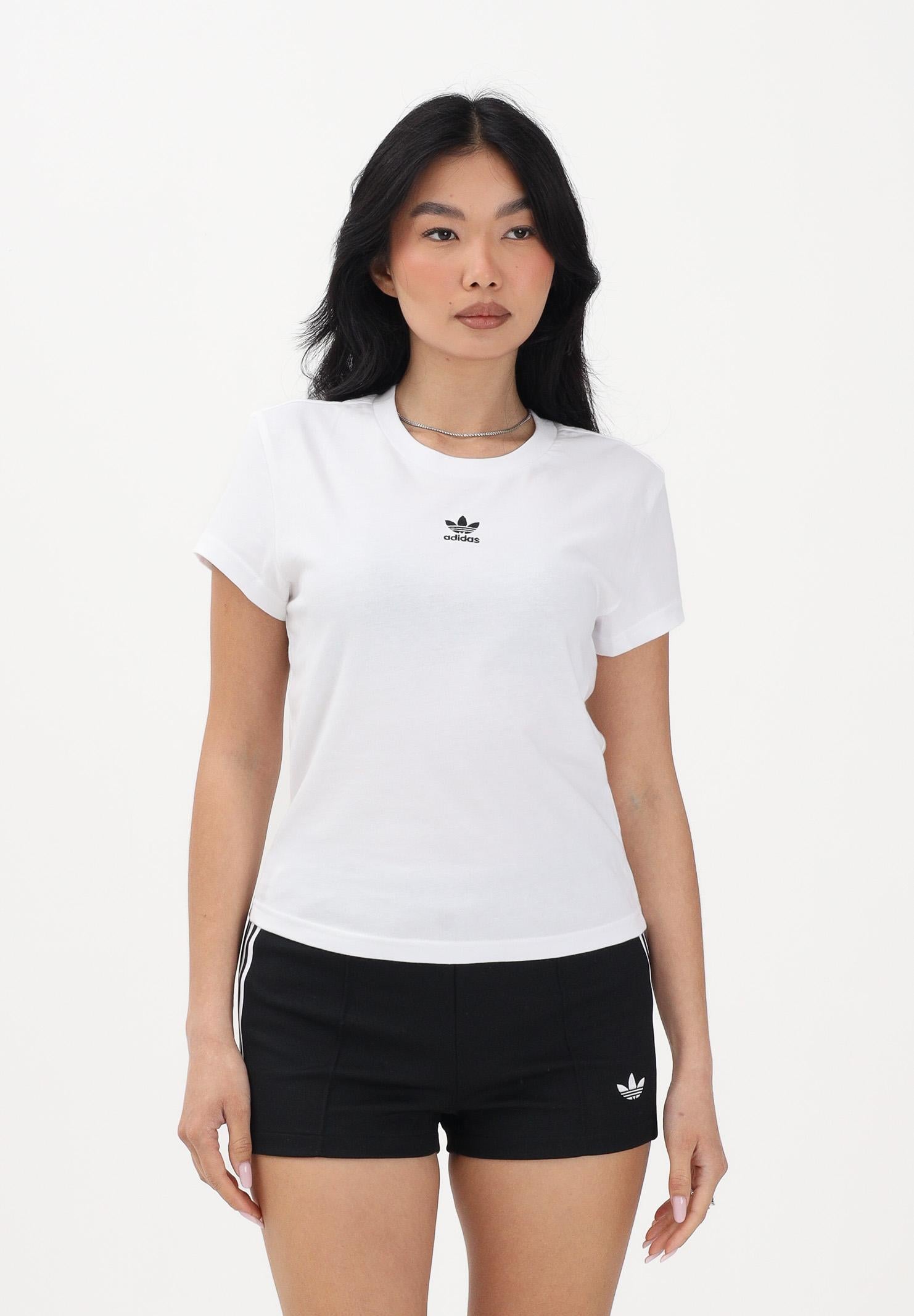 ADIDAS ORIGINALS T-shirt a manica corta Essentials bianca da donna JC8973 . ADIDAS ORIGINALS