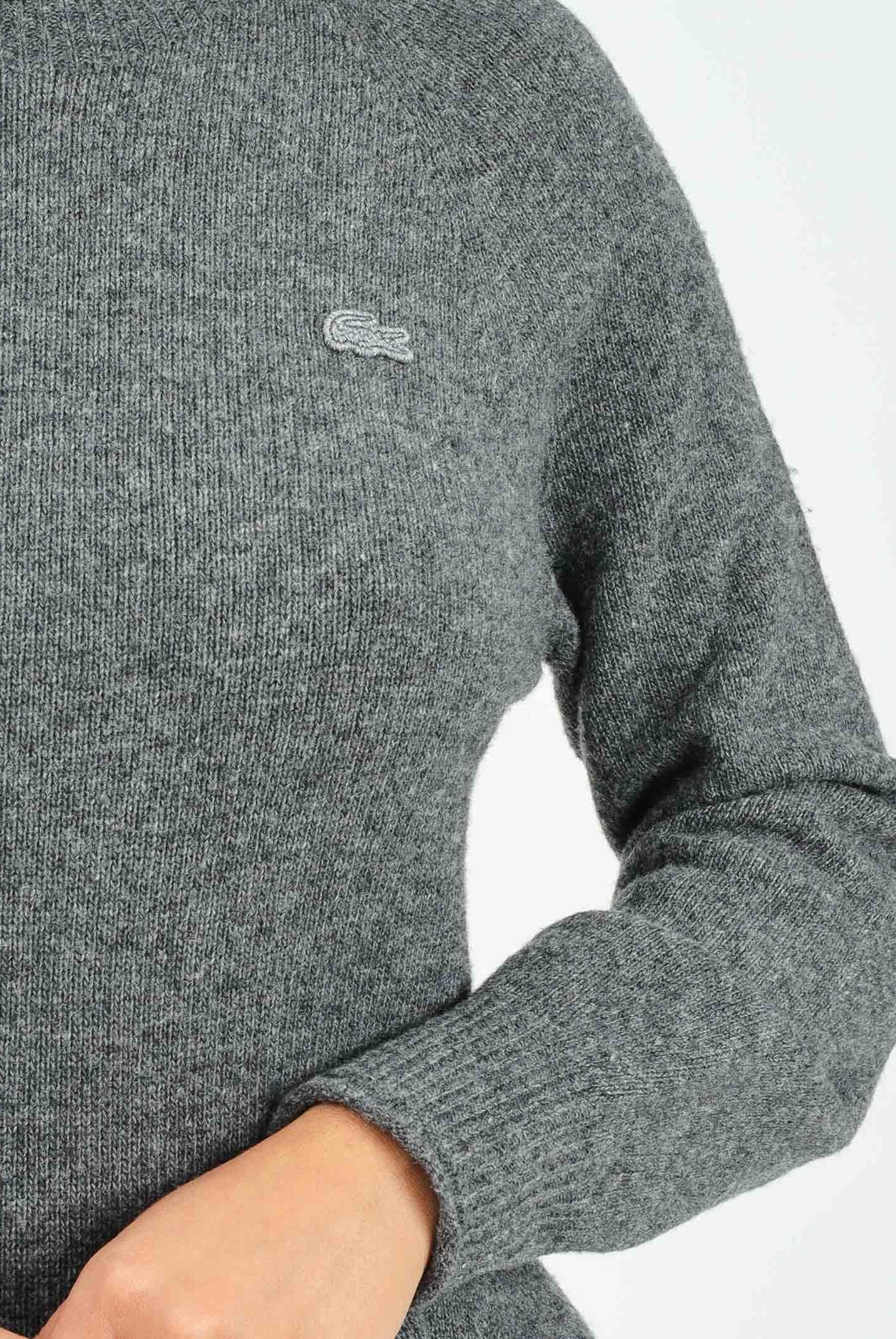 LACOSTE Abito corto grigio da donna in lana cardata senza cuciture EF4161 050 LACOSTE