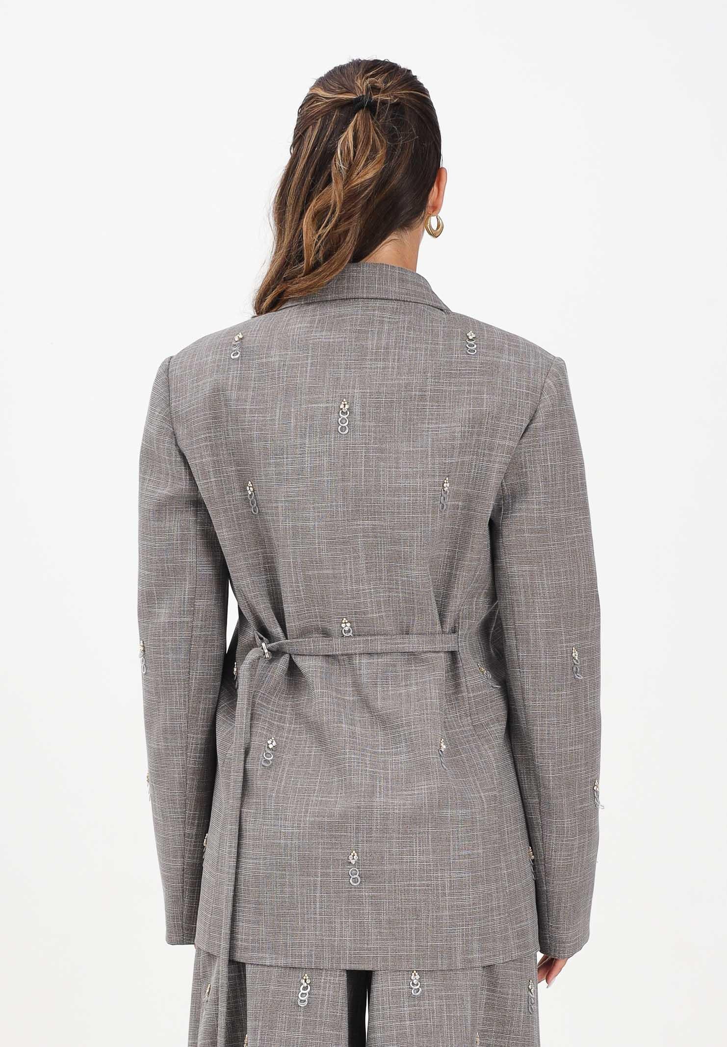 SIMONA CORSELLINI Giacca grigia da donna con applicazioni metalliche A25CPGI00301-C00232 V0000 SIMONA CORSELLINI