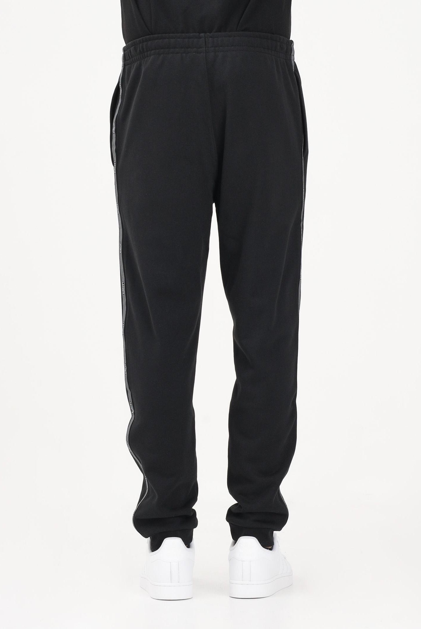LACOSTE Pantalone sportivo nero da uomo con rifiniture laterali logate XH0883 031 LACOSTE