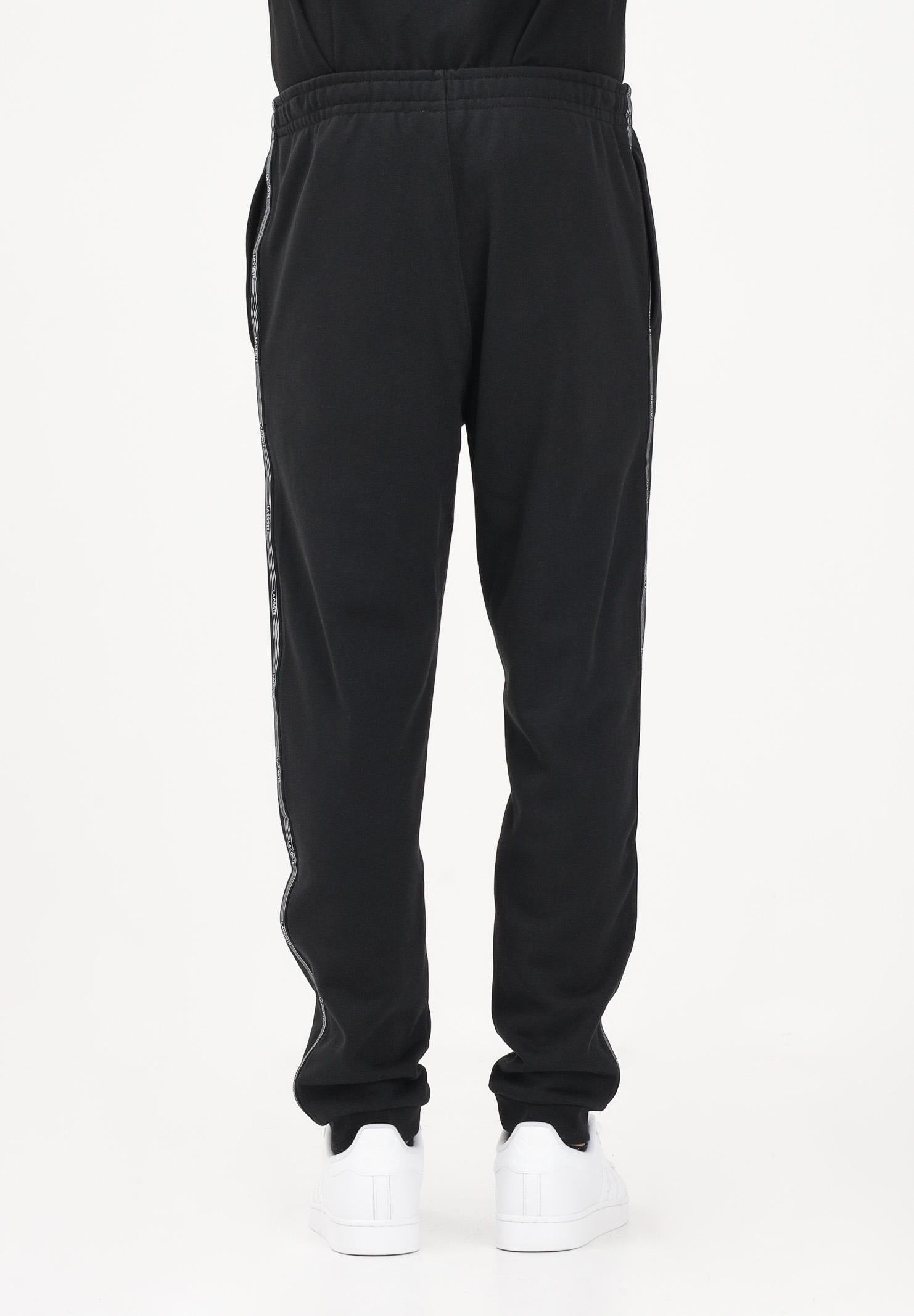 LACOSTE Pantalone sportivo nero da uomo con rifiniture laterali logate XH0883 031 LACOSTE