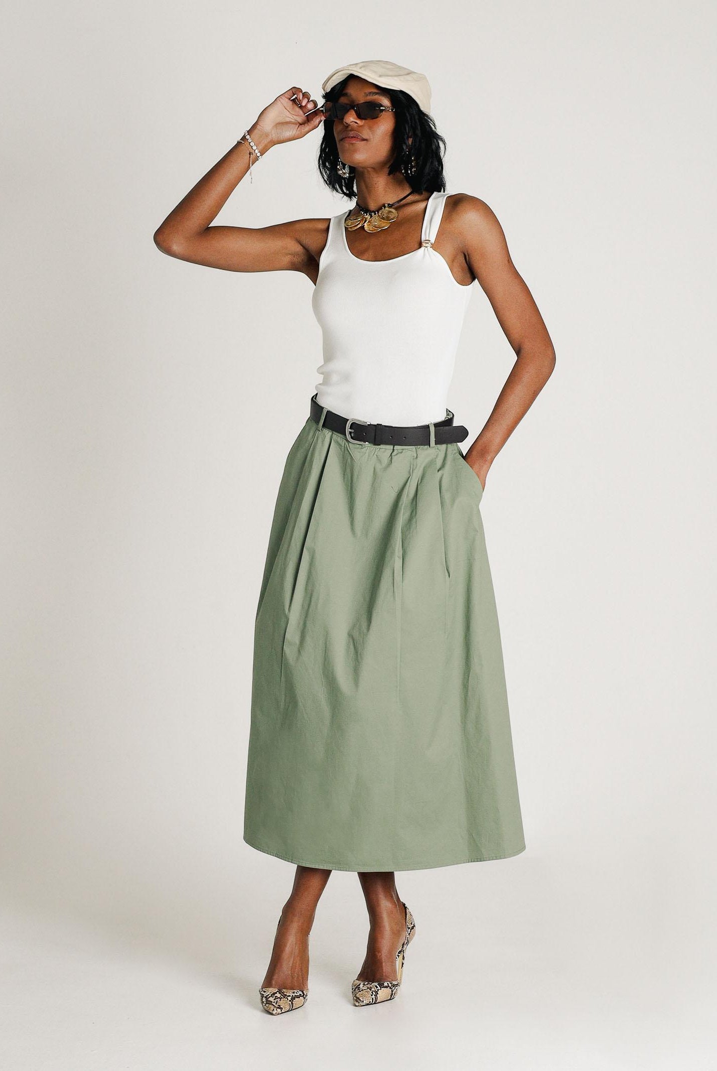 ONLY Gonna midi verde da donna 15370607 OIGR ONLY