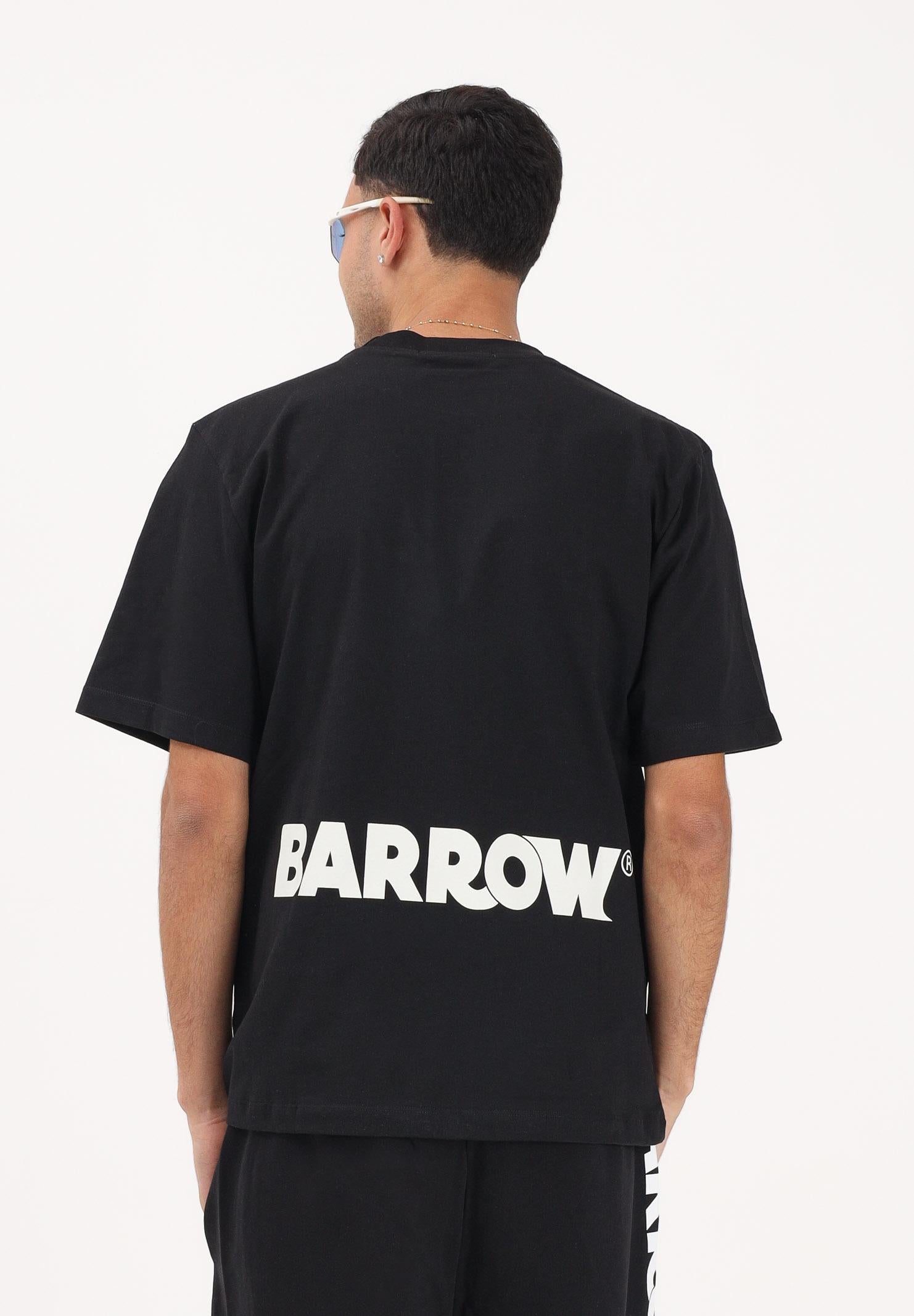 BARROW T-shirt a manica corta nera per uomo e donna con stampa sul retro S6BWUATH003 11006 BARROW