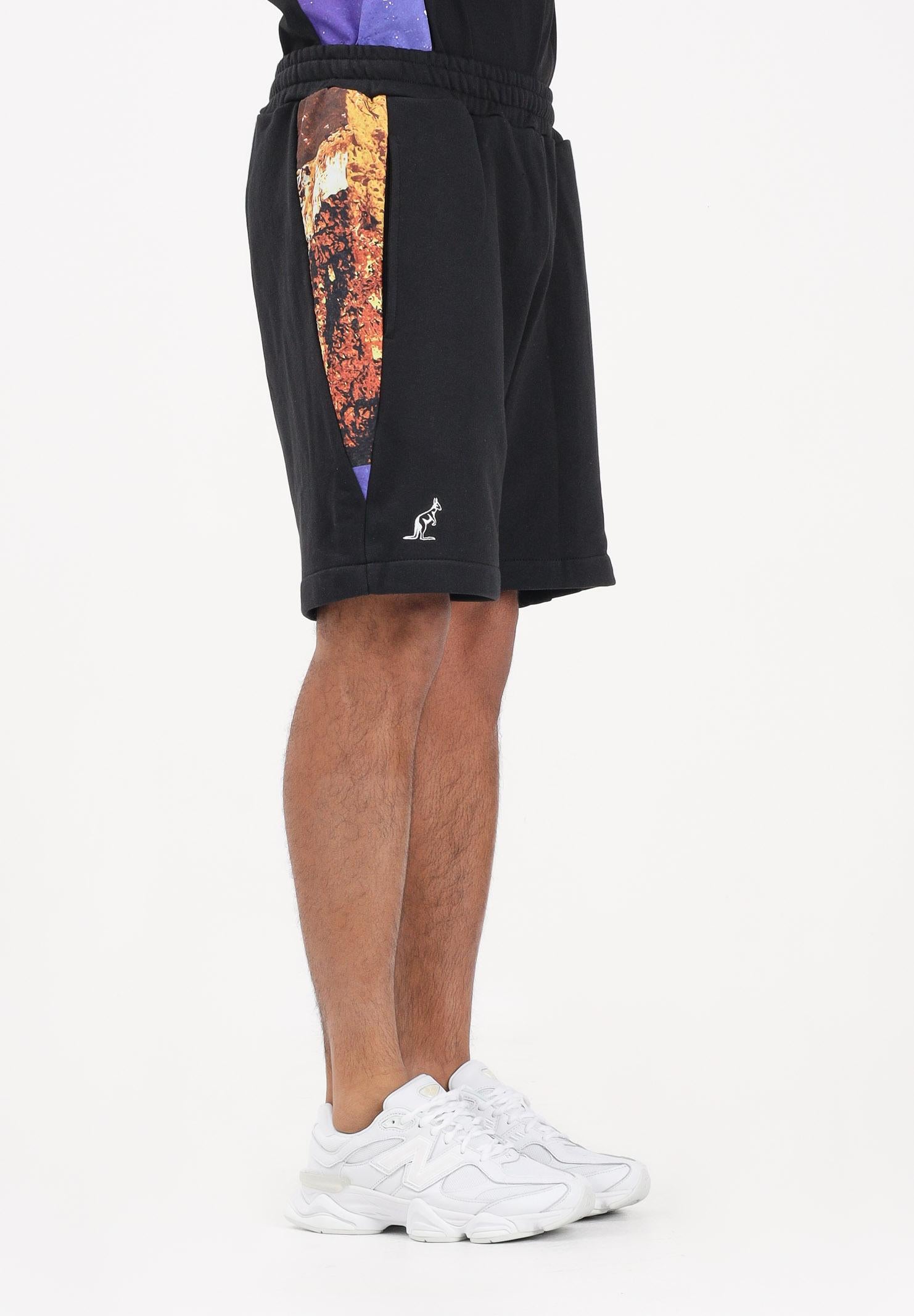 AUSTRALIAN Shorts sportivo nero da uomo con inserti stampati SPUSH0016877 003 AUSTRALIAN