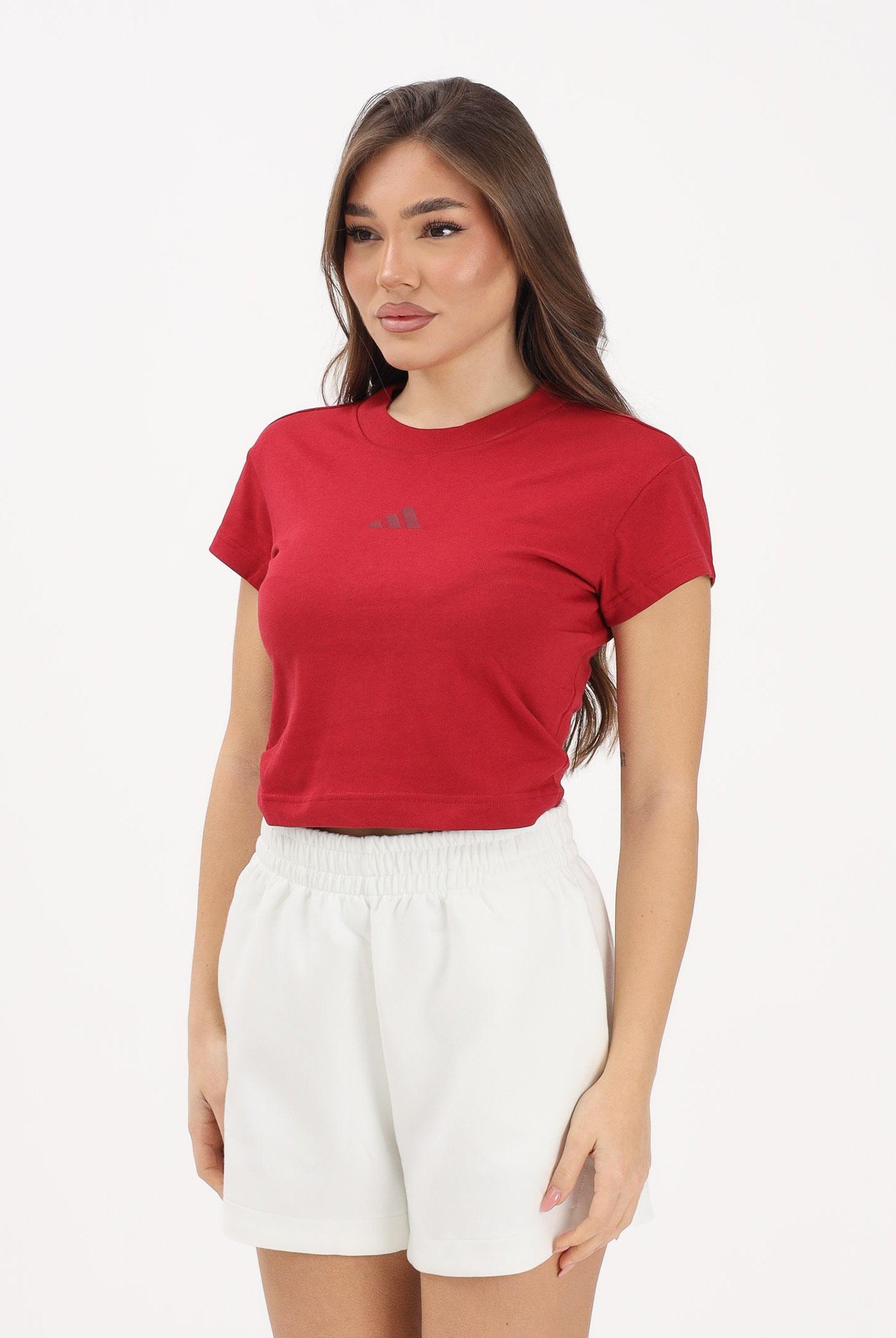 ADIDAS PERFORMANCE T-shirt a manica corta Future Icons Small Logo rossa da donna KD7720 . ADIDAS PERFORMANCE