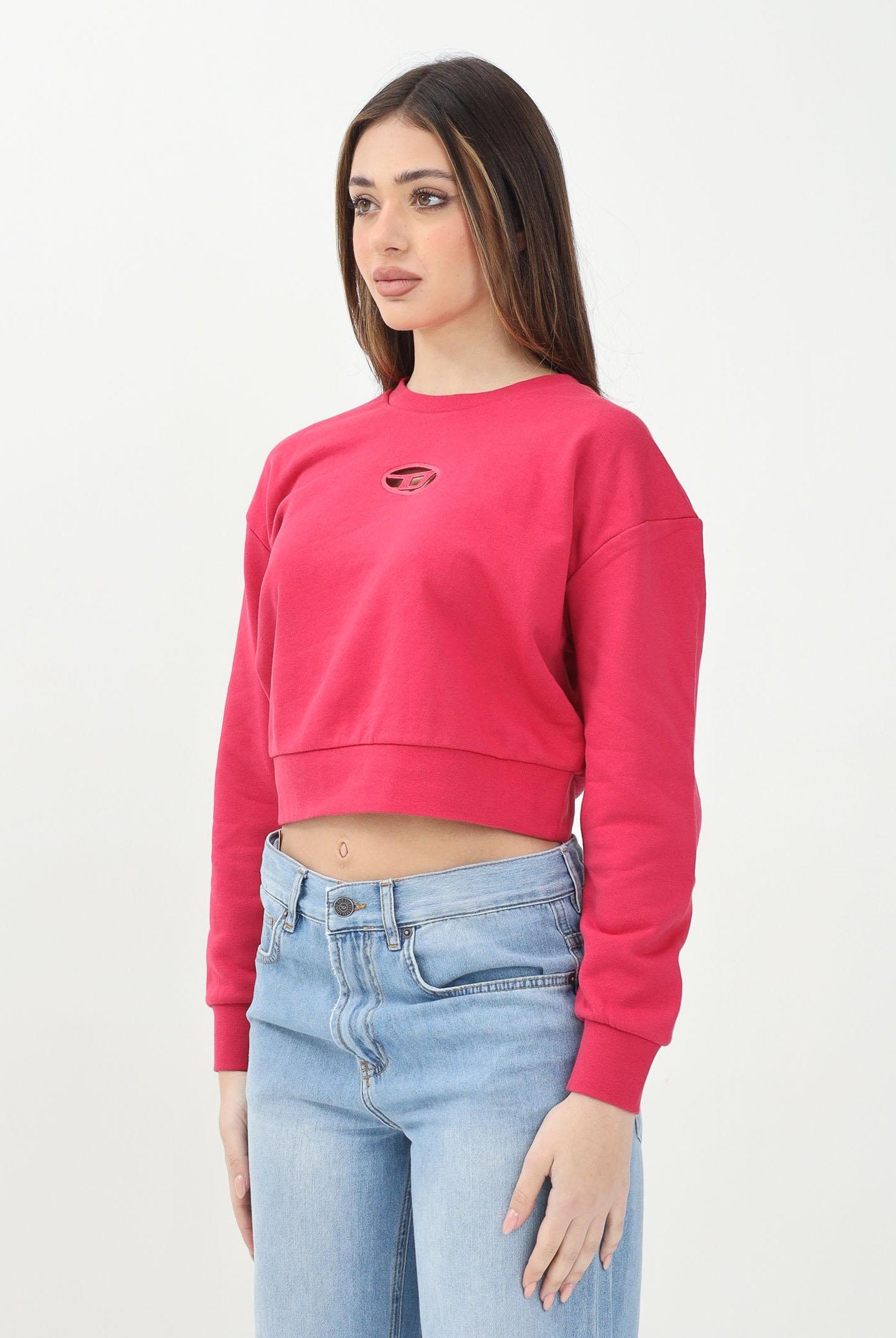 DIESEL Felpa girocollo Straslium rosso fragola per donna, ragazze e bambine J01826KYAX3 K362 DIESEL